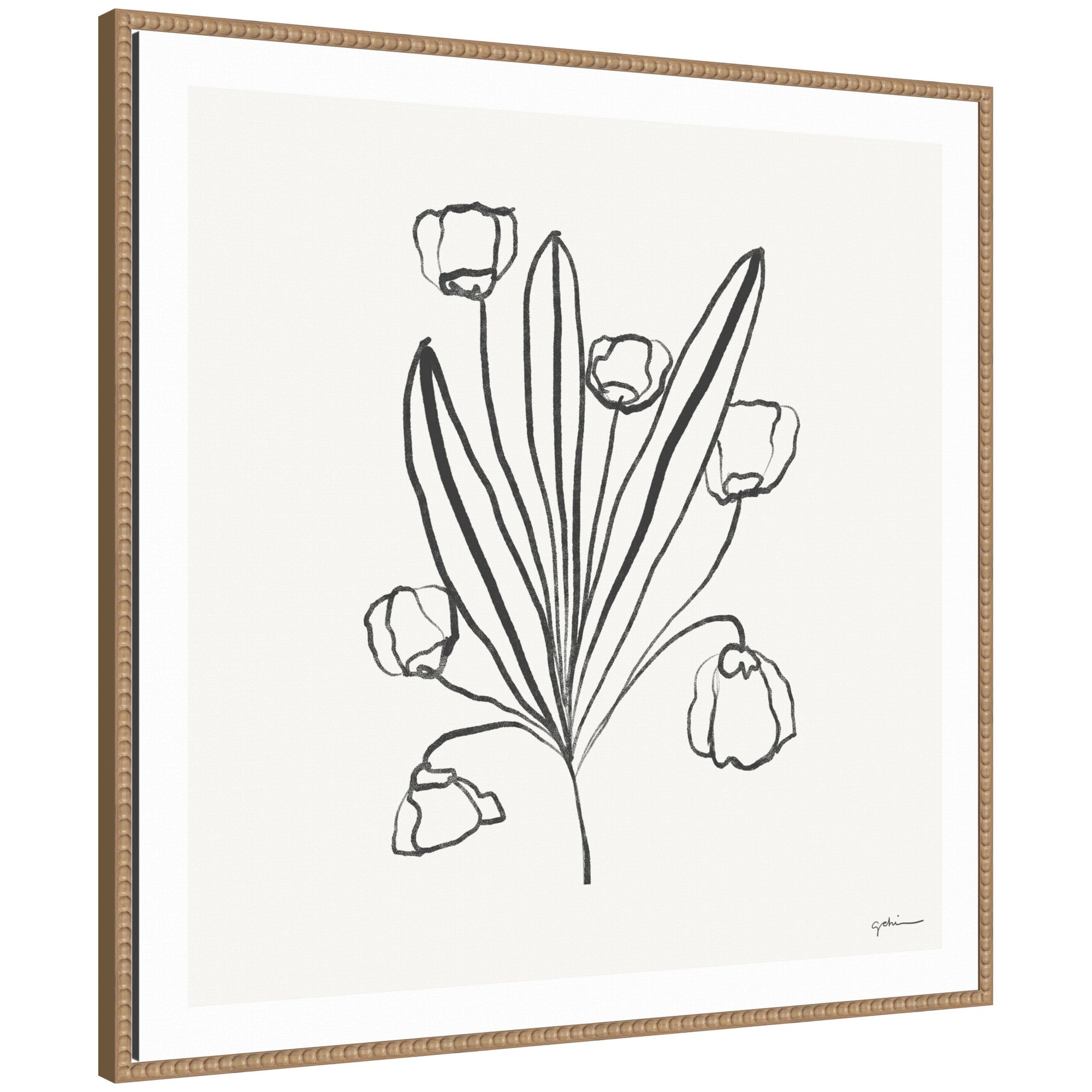 Floral Bouquet by Gabrielly Guedes Framed Canvas Wall Art Print