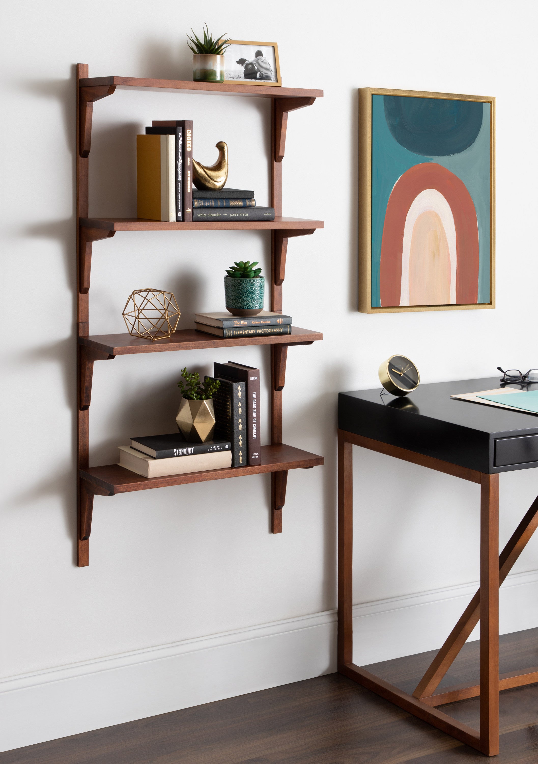 Accent Shelf Walnut Brown 24x8x24 7