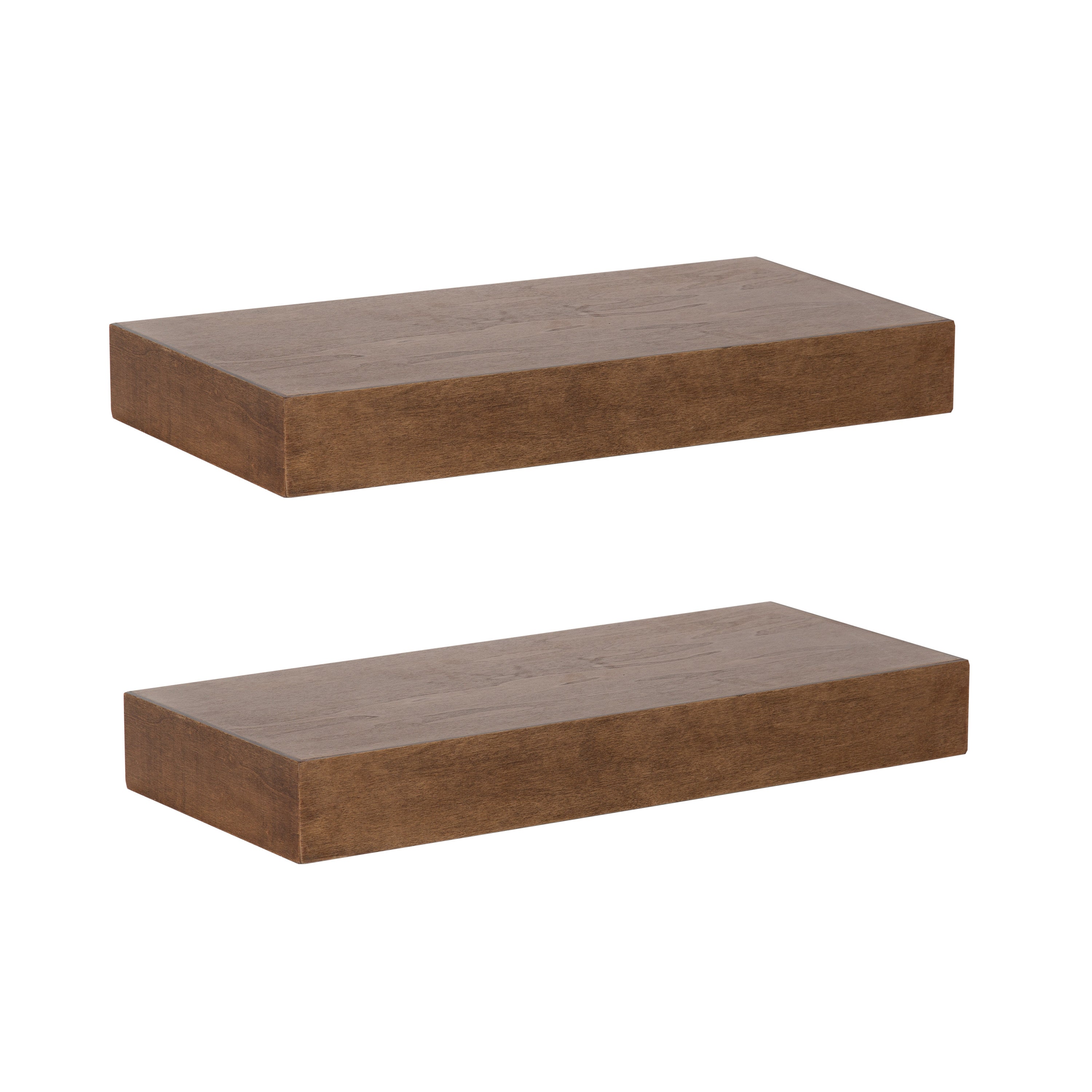 Floating Shelf 2 Piece 18 Inch Rustic Brown 1