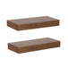 Floating Shelf 2 Piece 18 Inch Rustic Brown 1