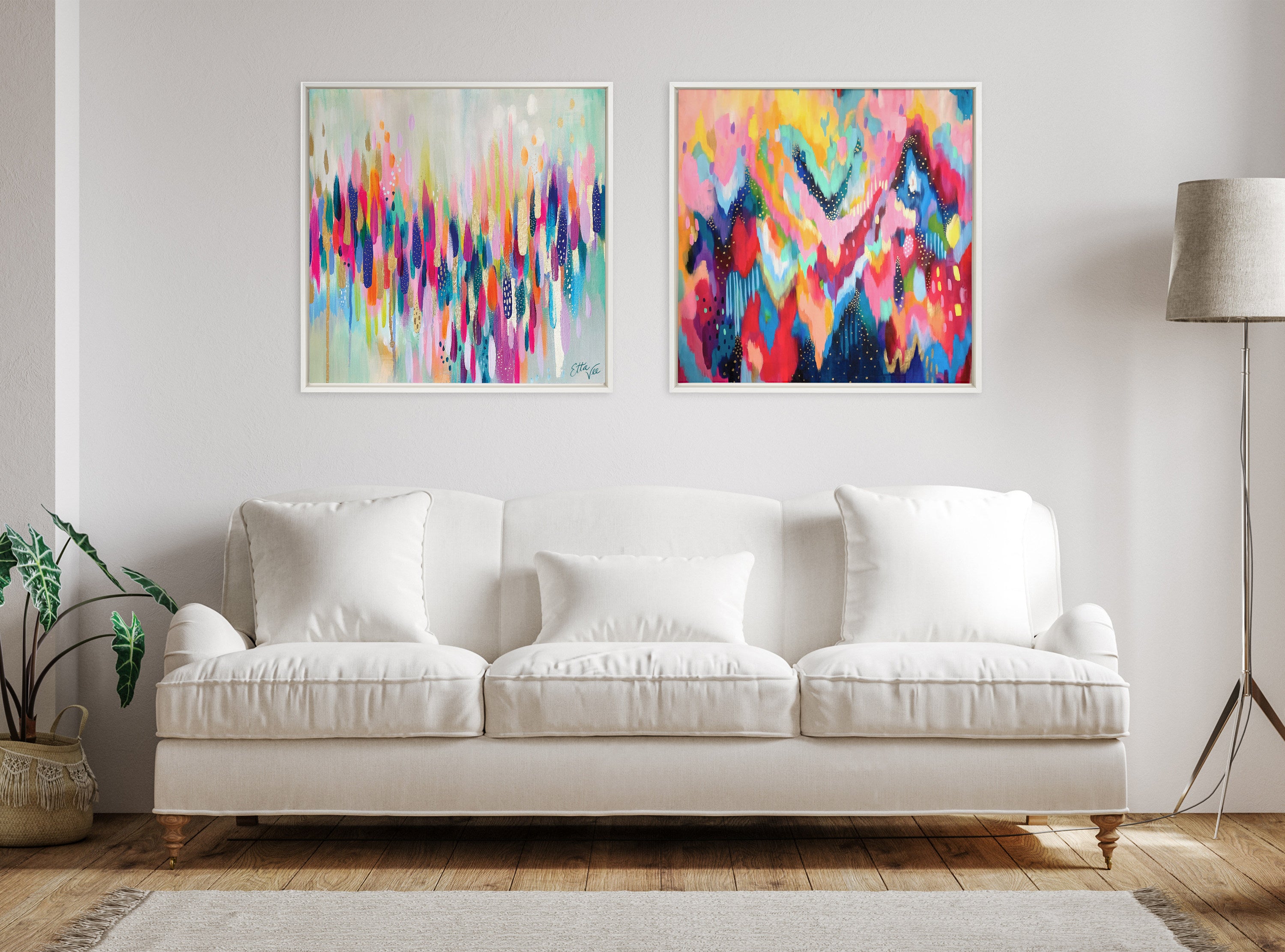 Sylvie Brushstroke 154 Framed Canvas by Jessi Raulet of Ettavee