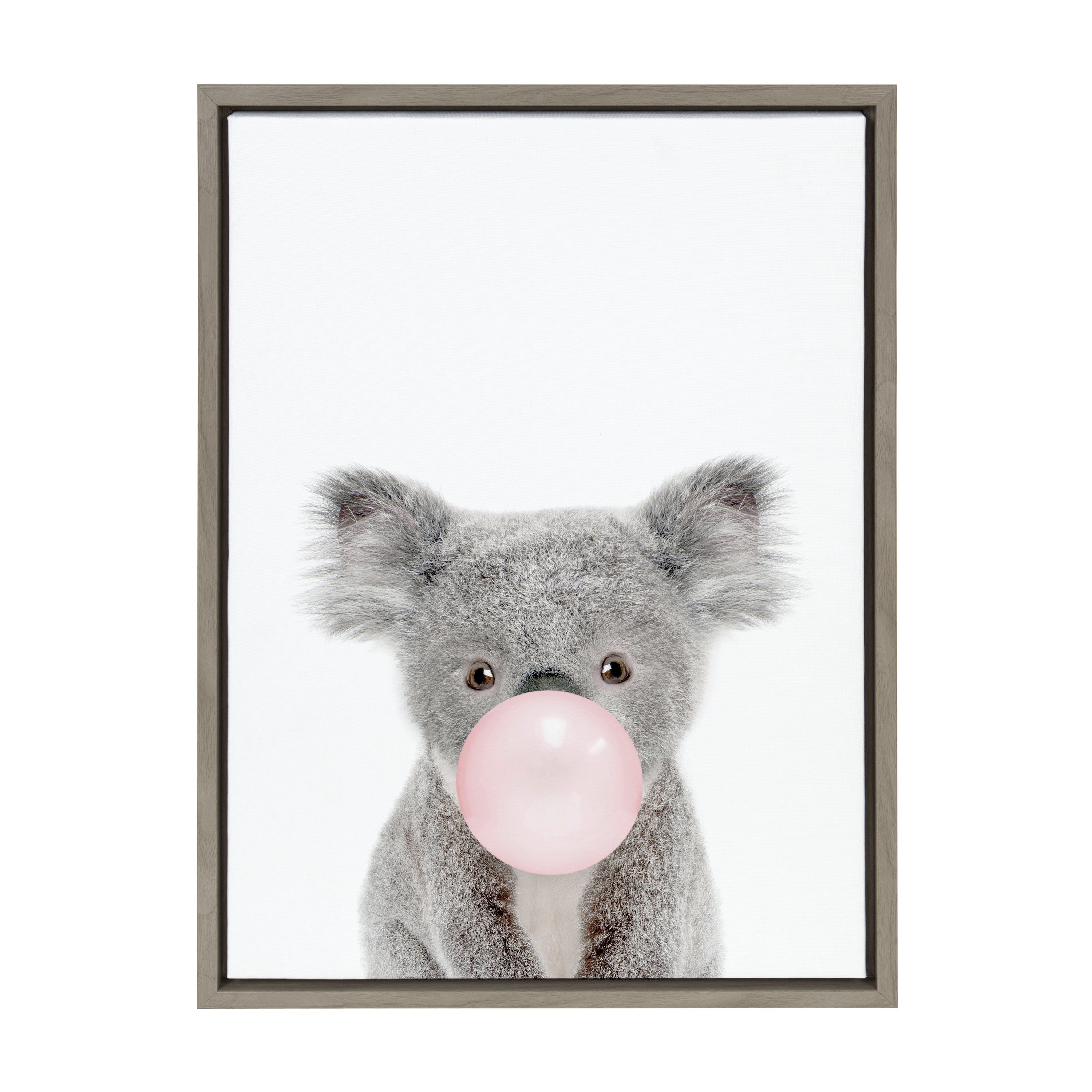 Sylvie Bubble Gum Koala Framed Canvas by Amy Peterson Art Studio