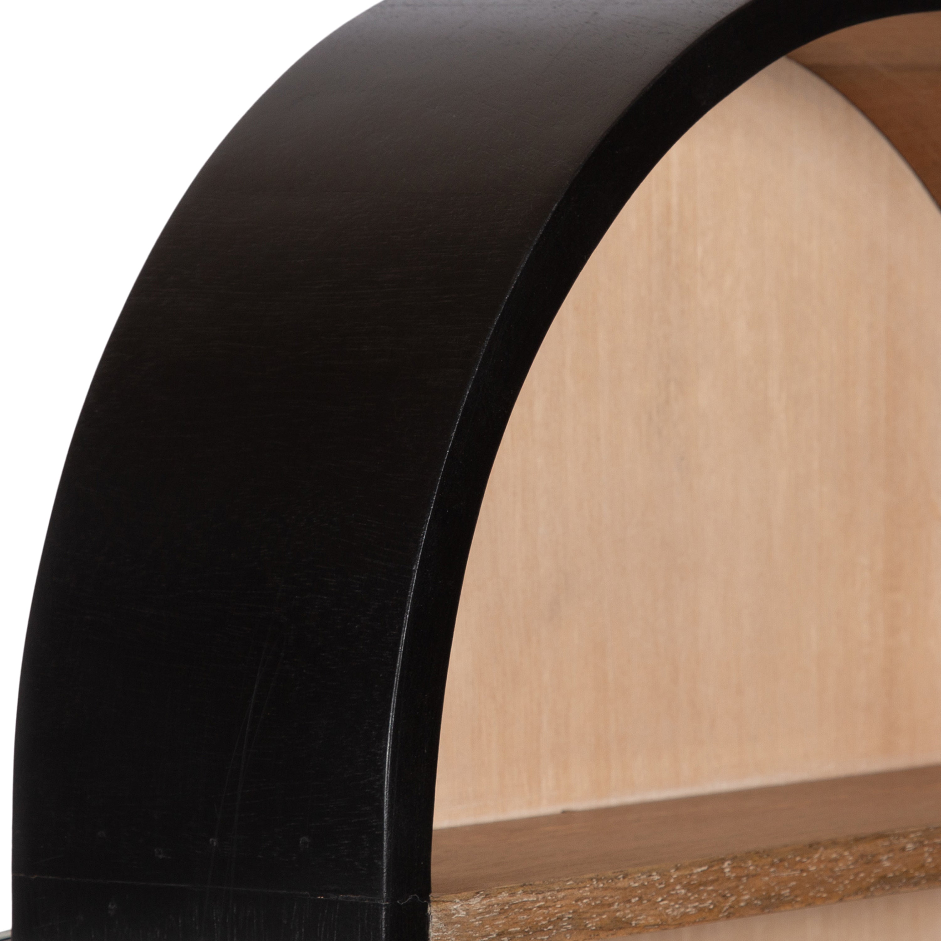 Accent Shelf Black Natural Beige 16x28 3