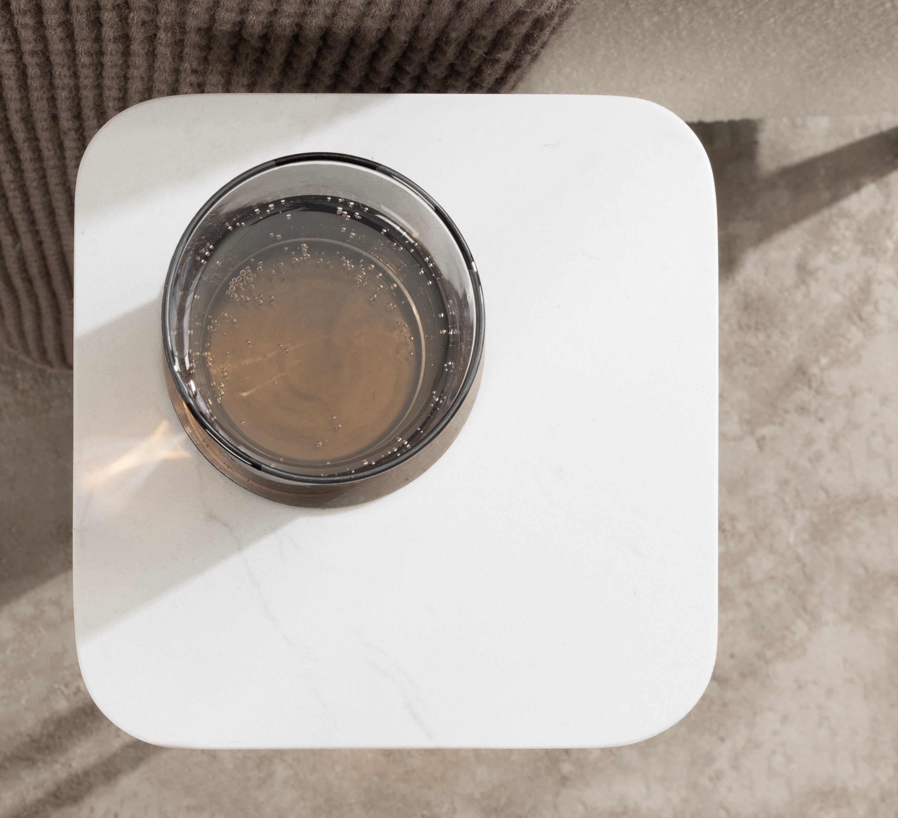 Credele Marble and Metal Drink Table
