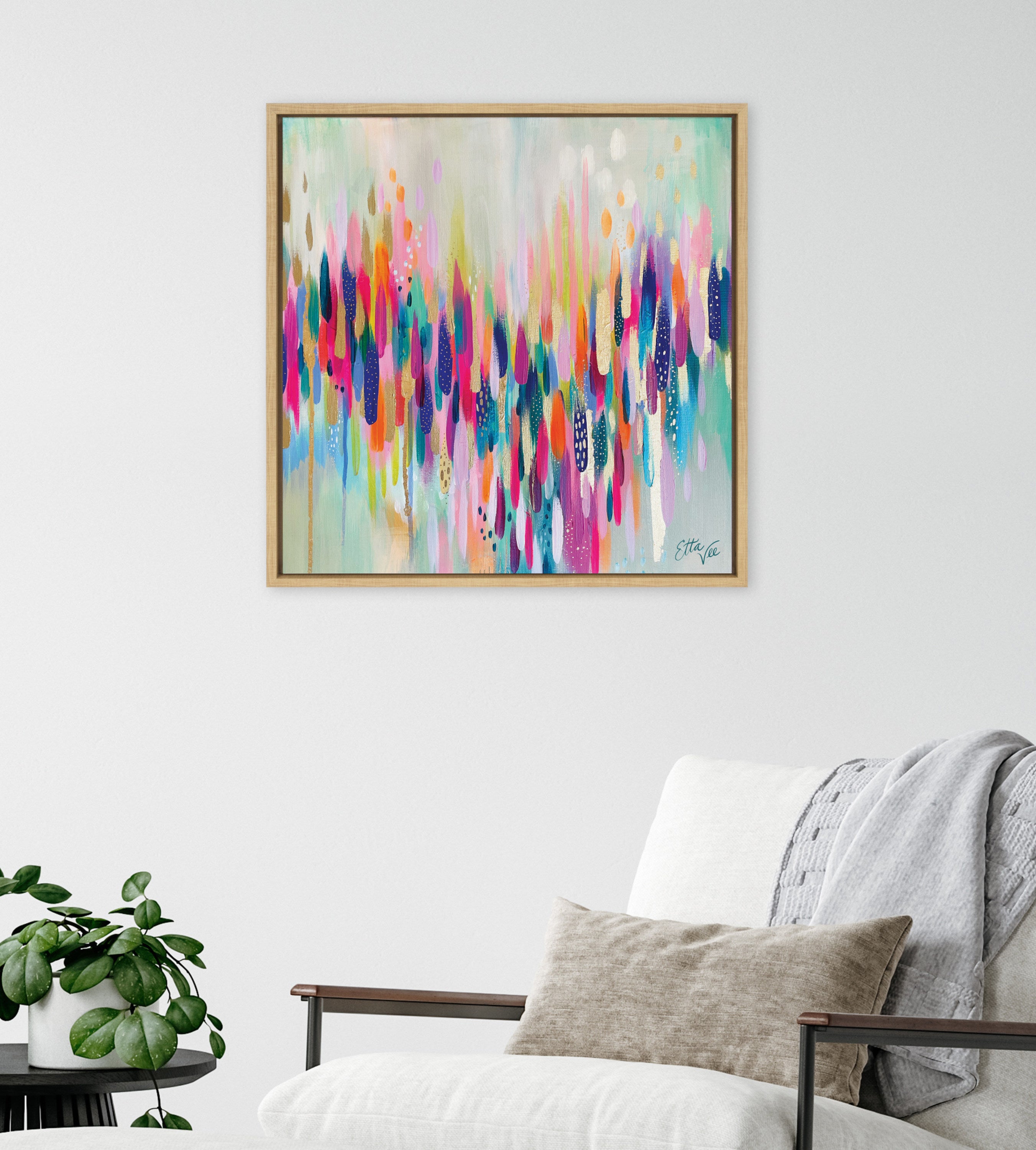Sylvie Brushstroke 154 Framed Canvas by Jessi Raulet of Ettavee