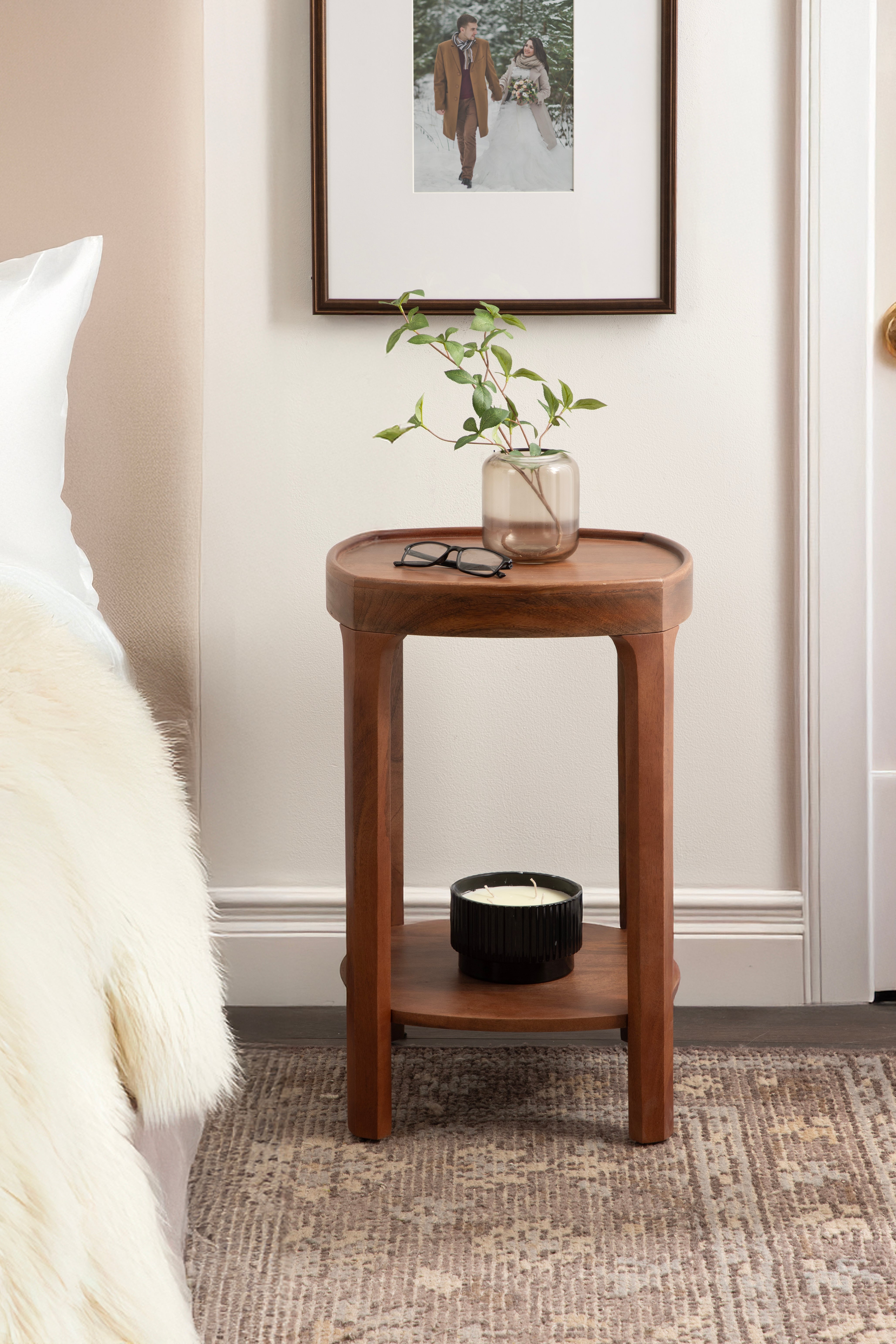 Side Table Walnut Brown 16x16x24 7