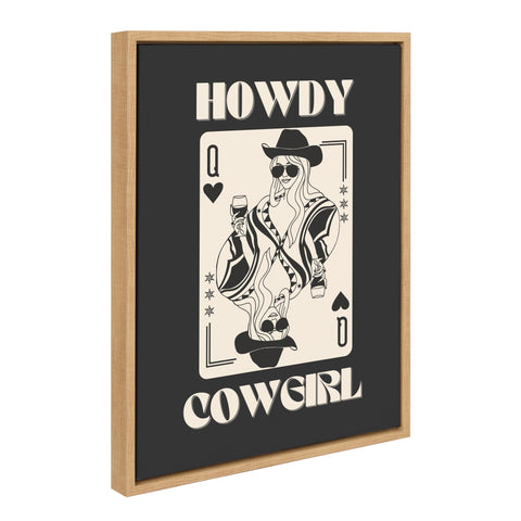 Sylvie Howdy Cowgirl Queen Framed Canvas by Honey Island Studio