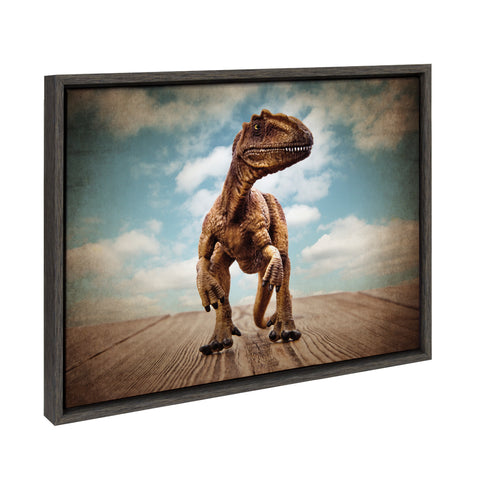 Sylvie Allosaurus Framed Canvas by Saint and Sailor Studios