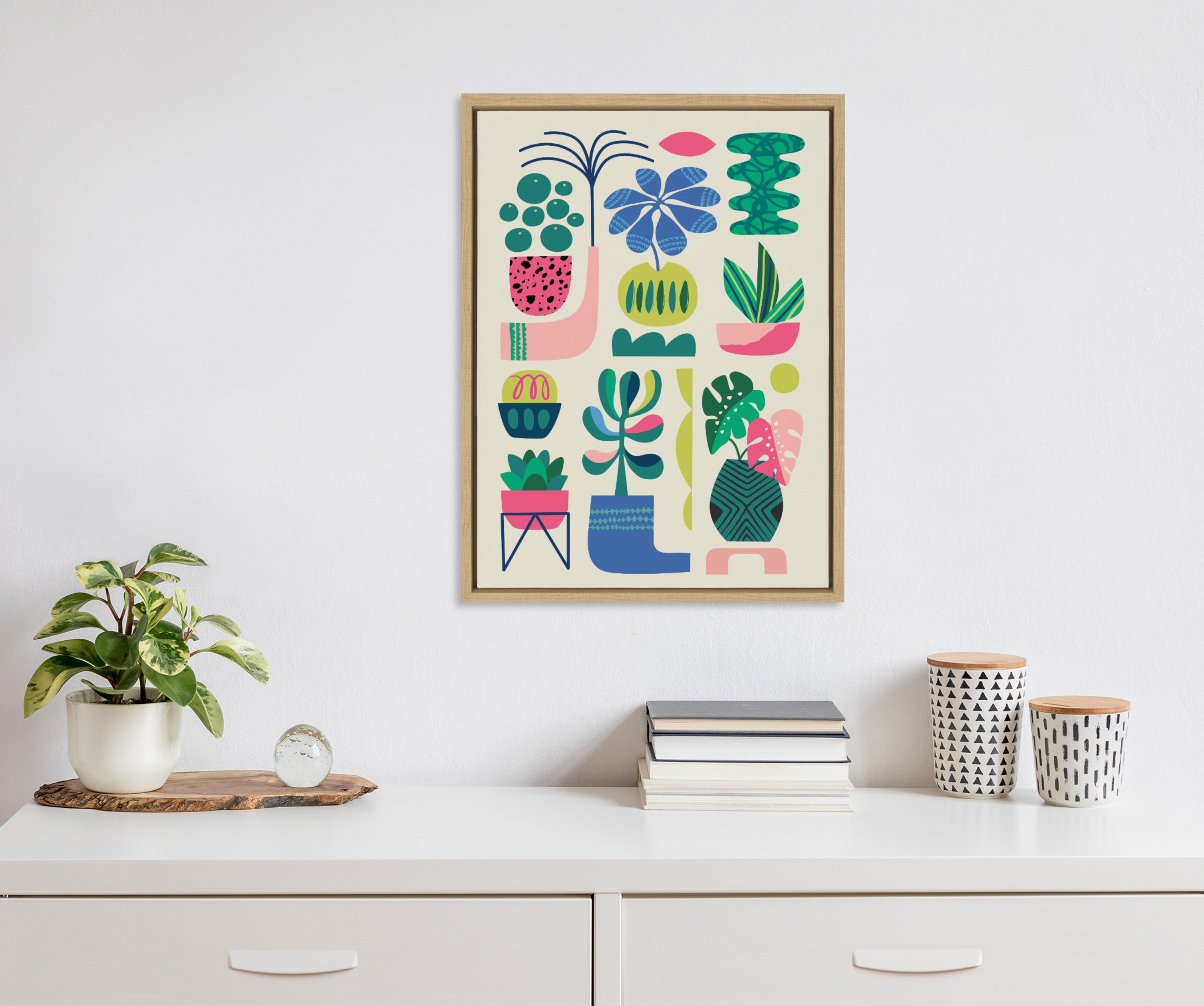 Sylvie Houseplants Framed Canvas by Rachel Lee