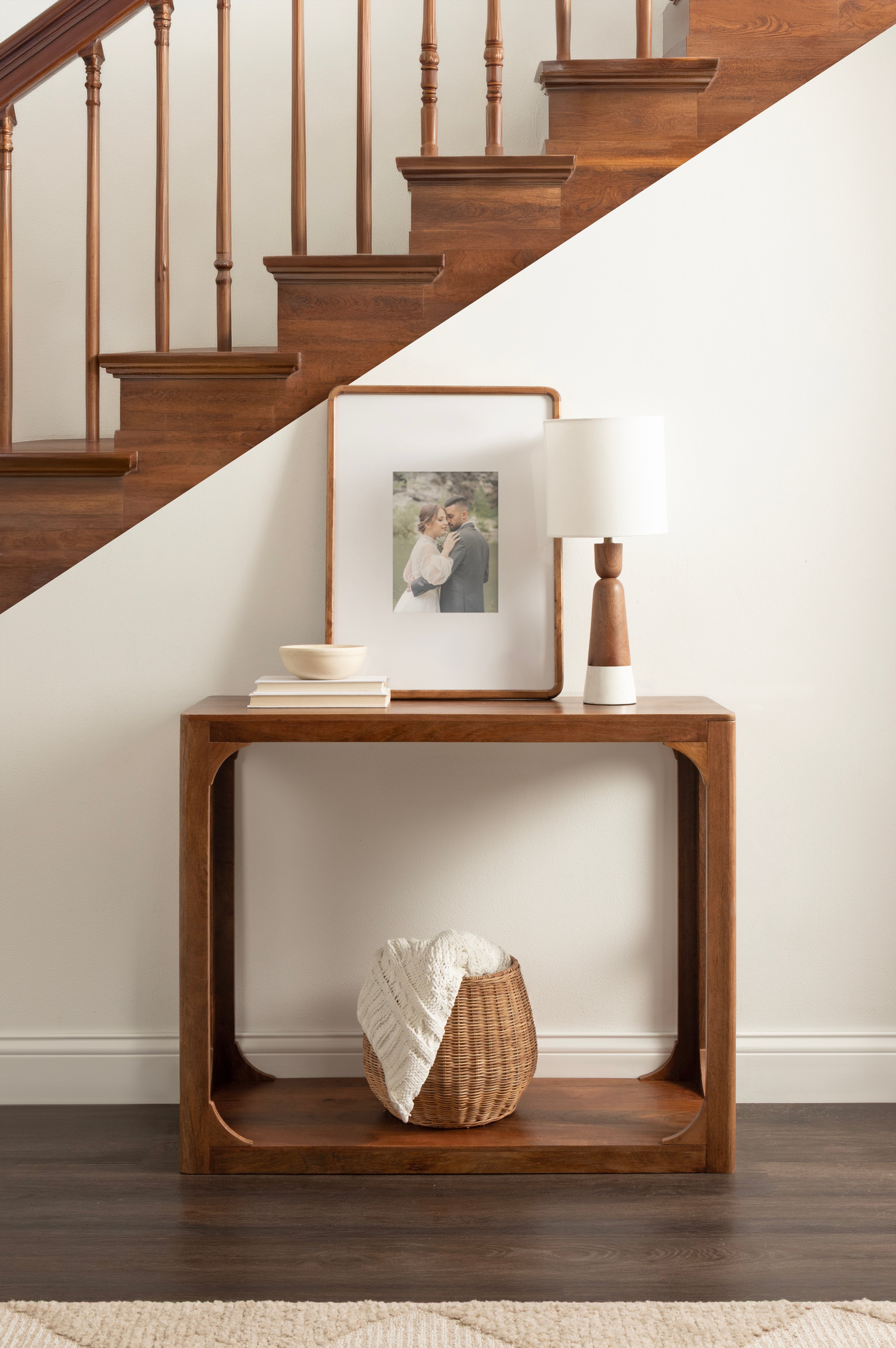 Console Table 36x14x30 Walnut Brown 6