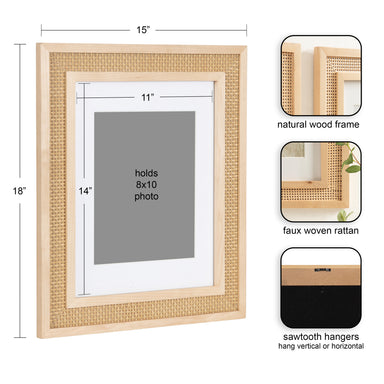 Wall Frame Natural 11x14 matted to 8x10 2
