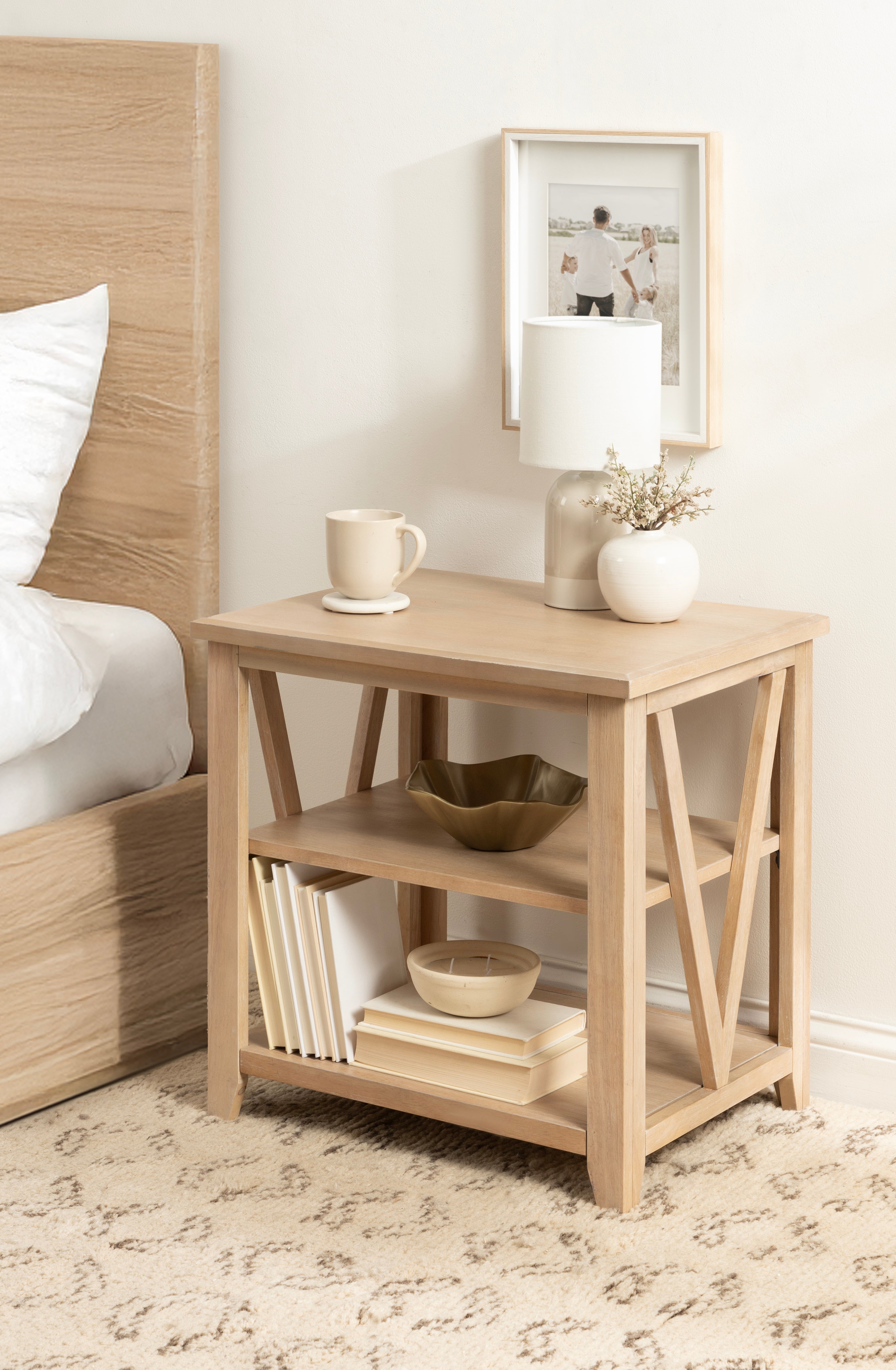 Side Table Natural Beige 23x18x24 6