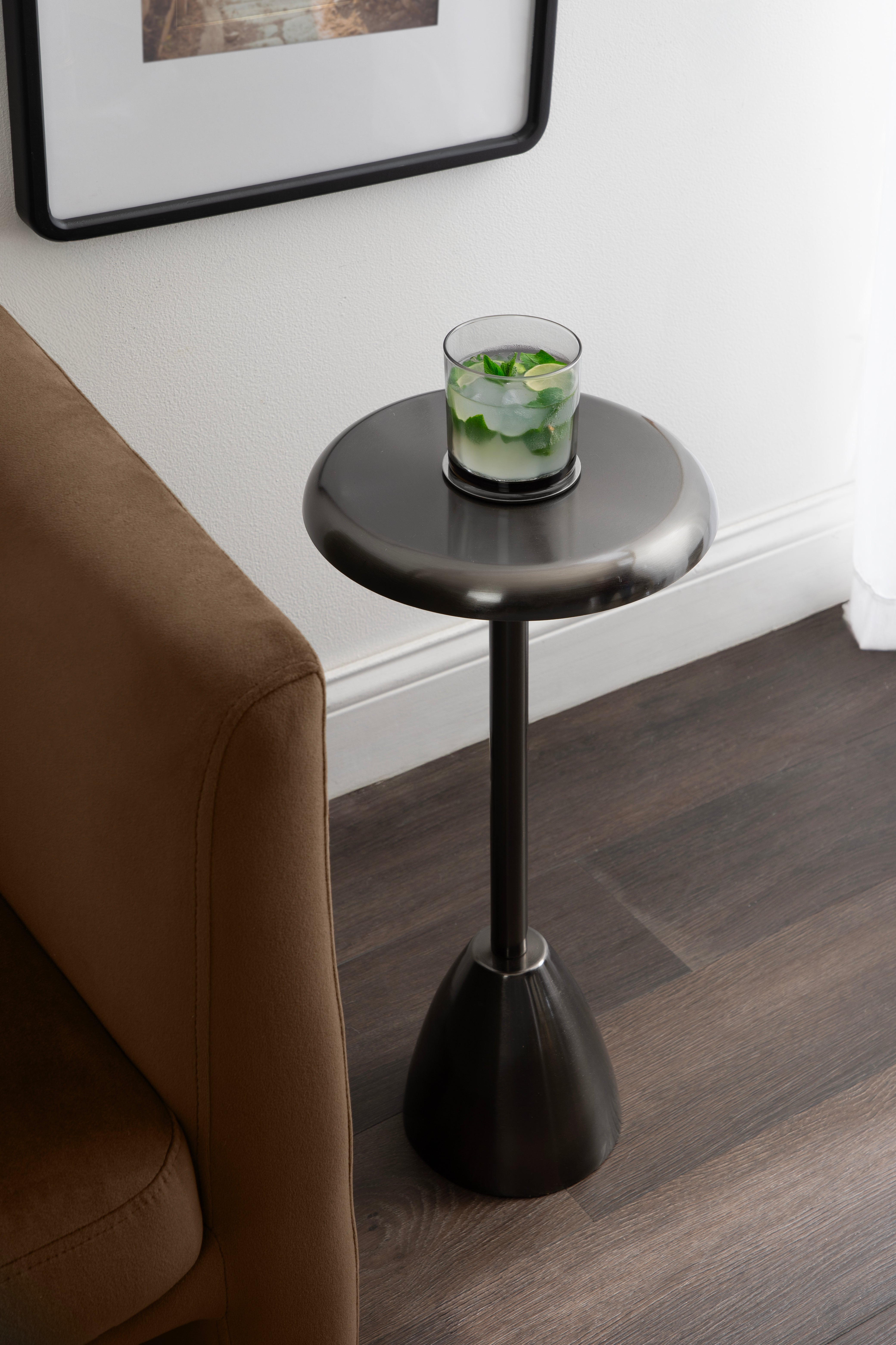 Drink Table Pewter 10x10x22 7