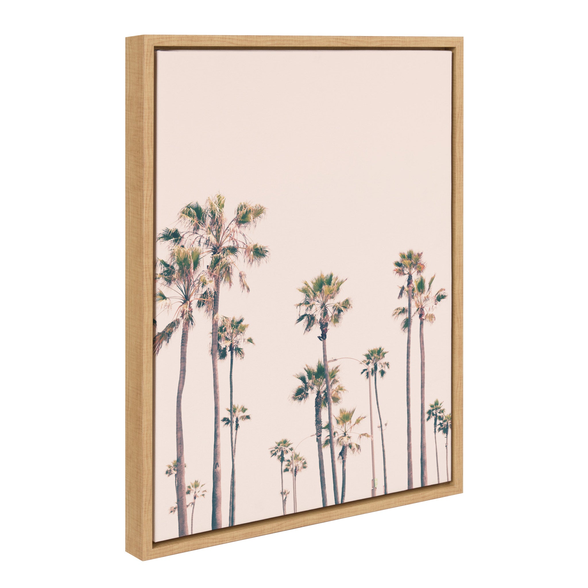 Sylvie Pink Palm Tree Paradise Framed Canvas by Caroline Mint
