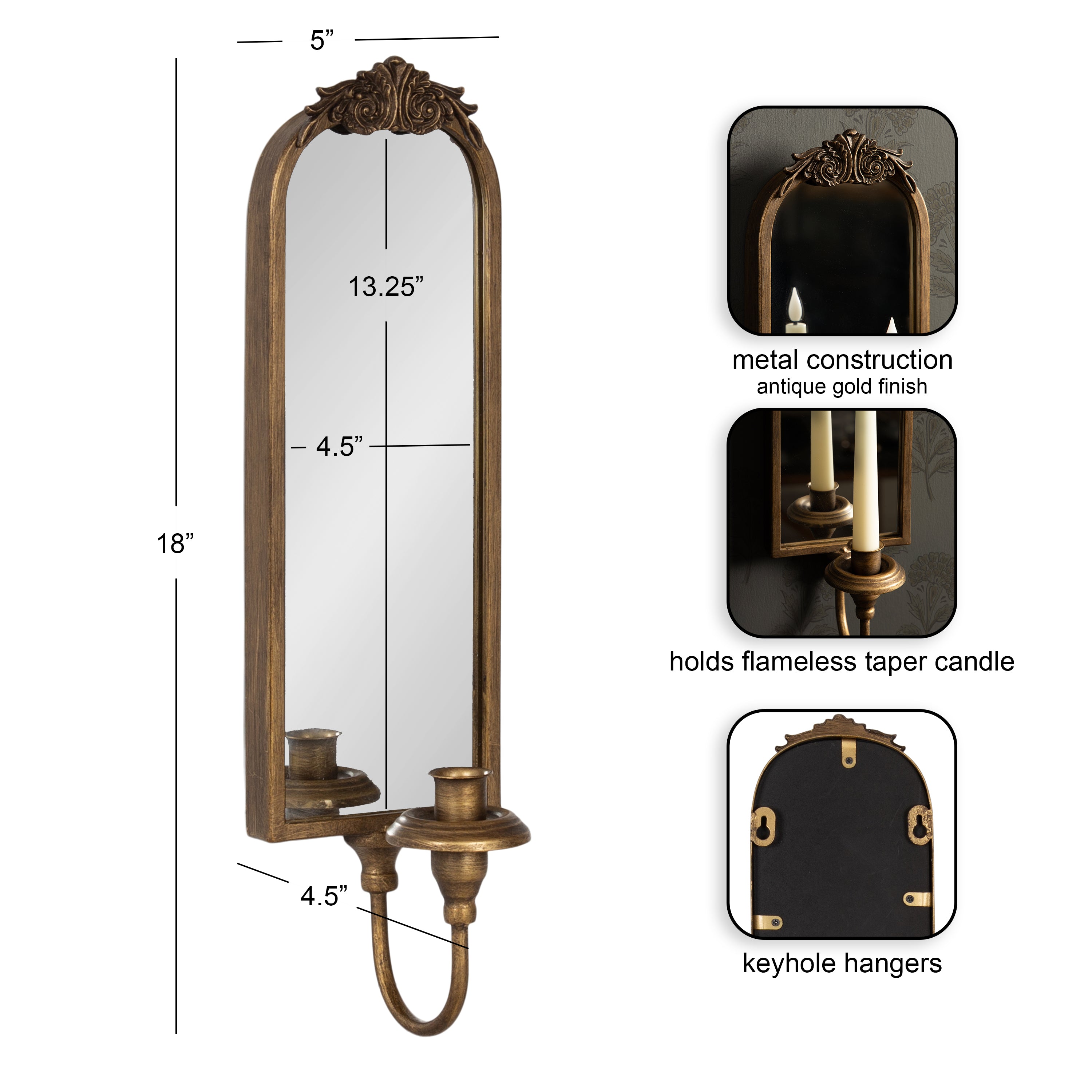 Wall Sconce 5x5x18 Gold 2