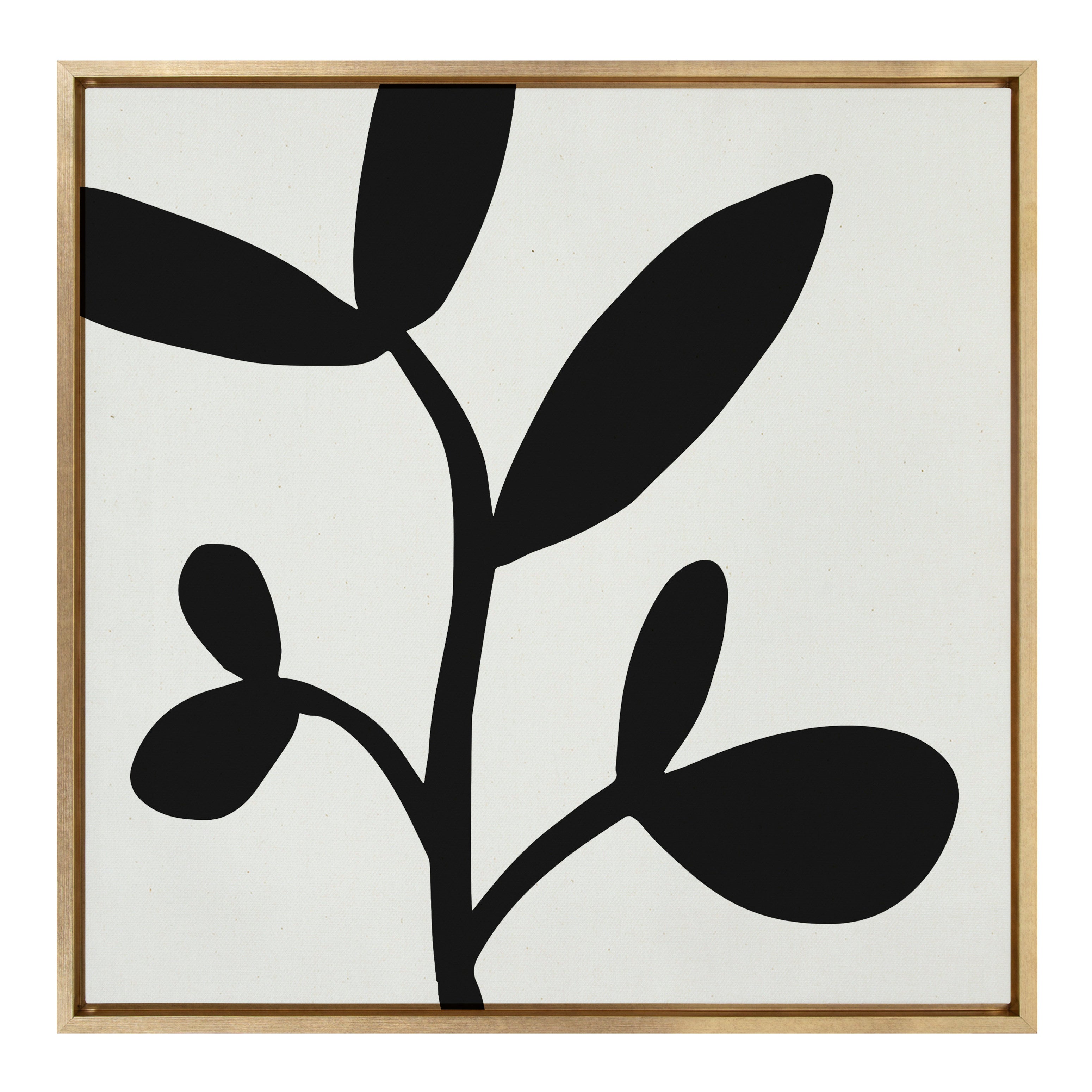 Sylvie Modern Botanical Neutral Abstract 2 Framed Canvas by The Creative Bunch Studio