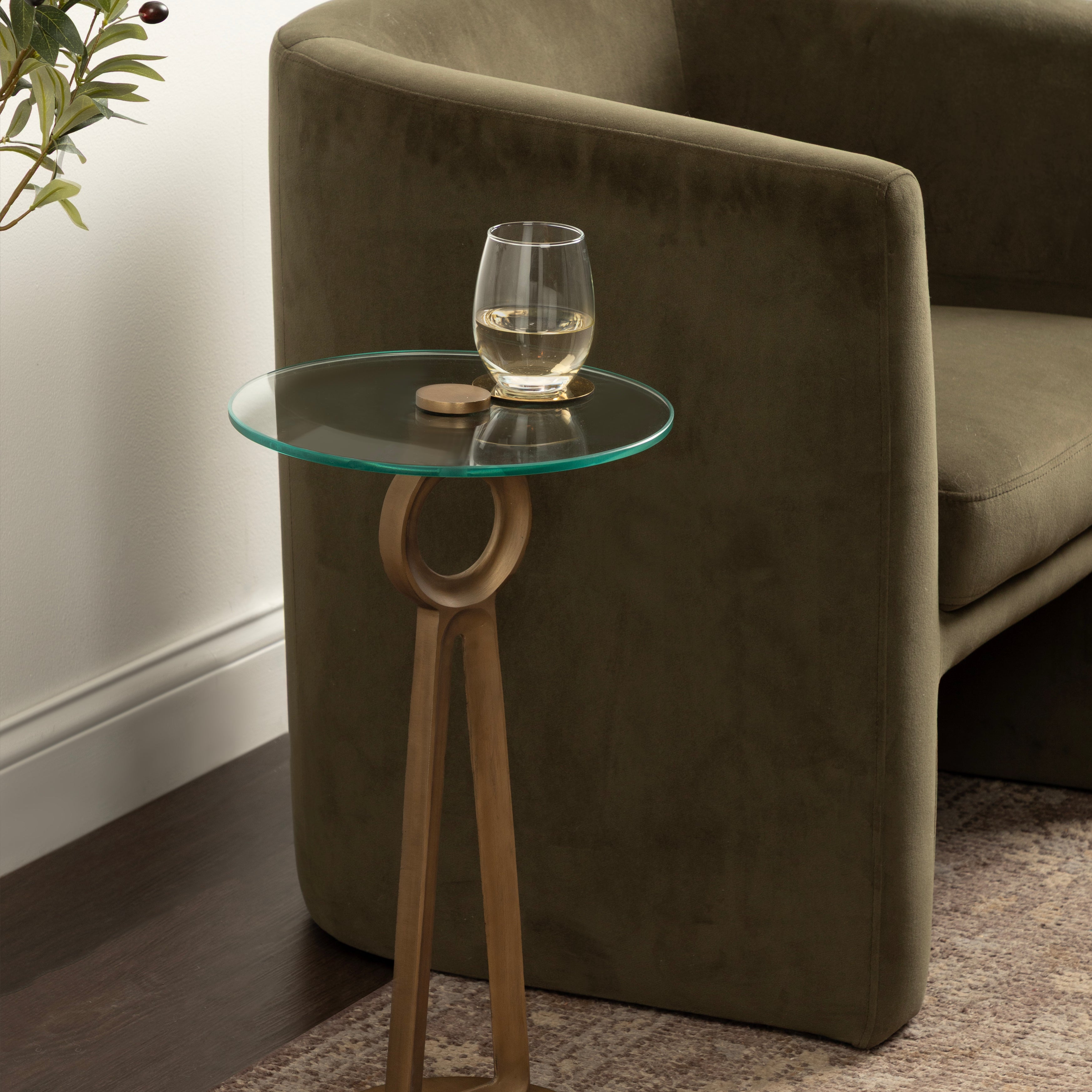 Side Table 12x12x22 Clear Gold 6