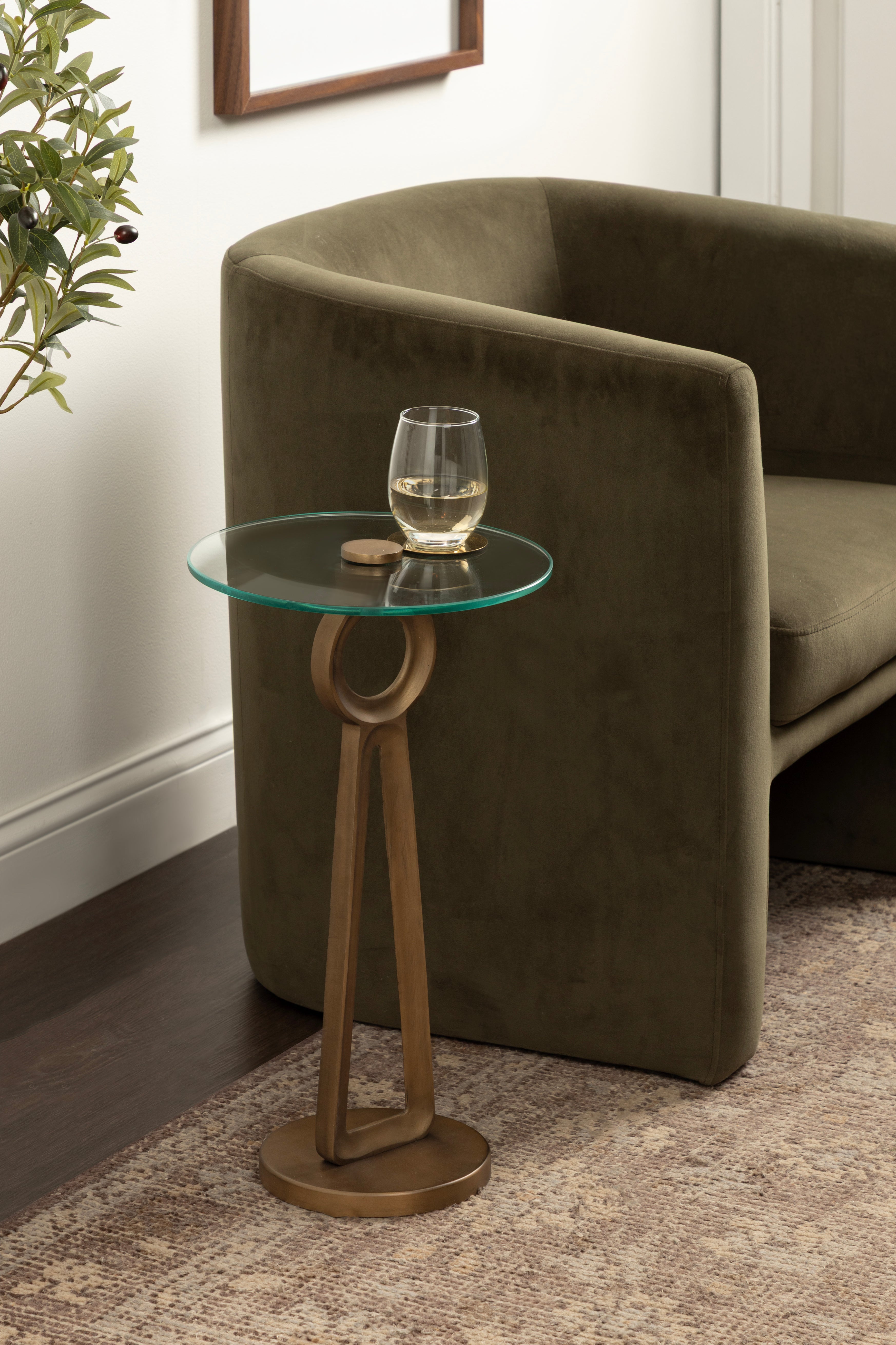 Side Table 12x12x22 Clear Gold 6
