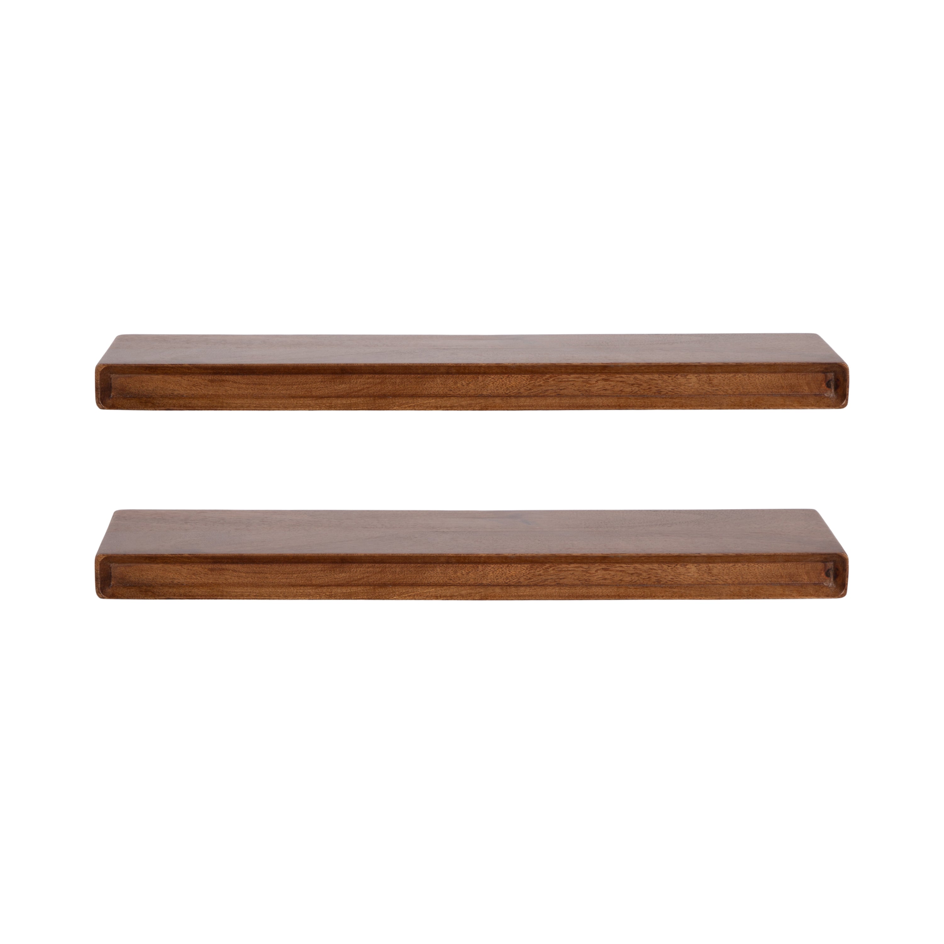 Floating Shelf Walnut Brown 2 Piece 24 inch 5