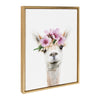 Sylvie Flower Crown Alpaca Framed Canvas by Amy Peterson Art Studio