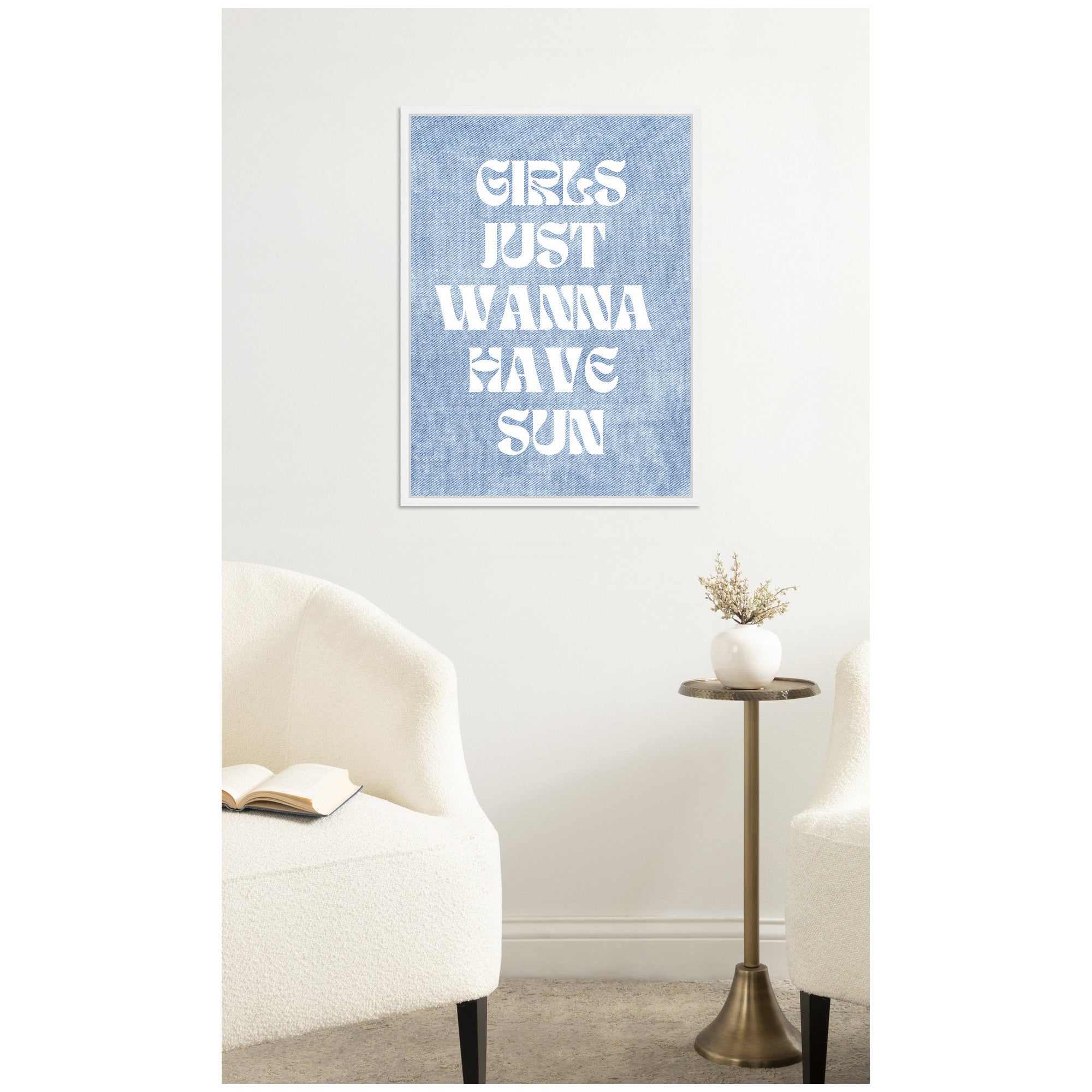 Girls Just Wanna Have Sun by Megan Ryan Framed Canvas Wall Art Print
