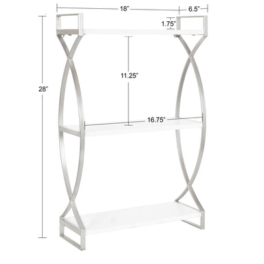 Accent Shelf 18x7x28 Silver White 2