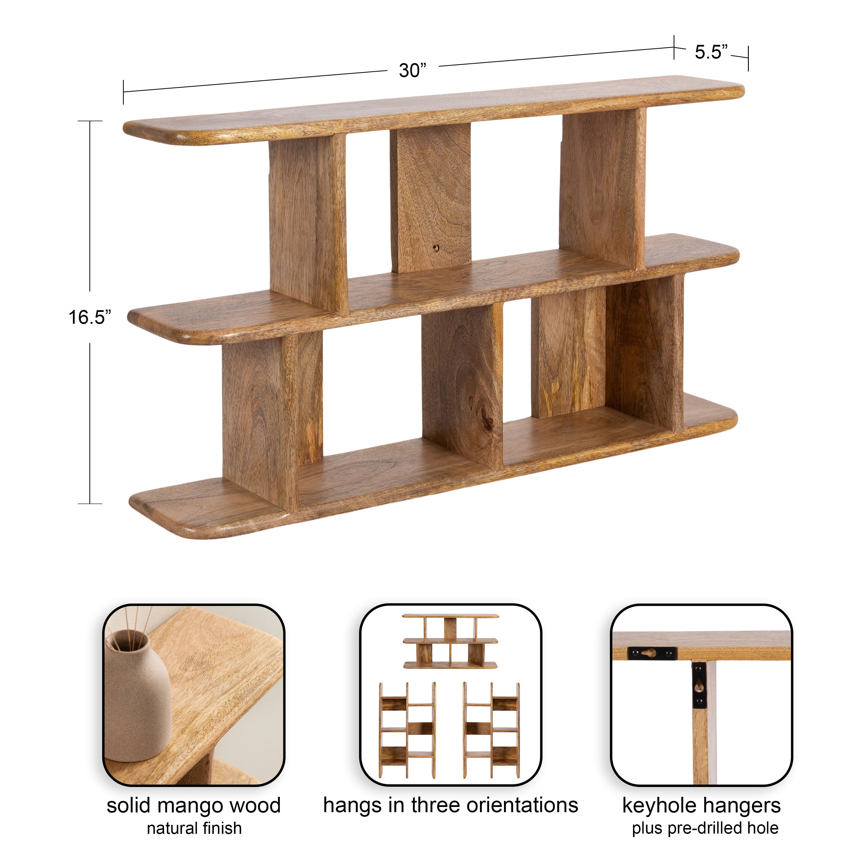 Accent Shelf Natural 30x17 2