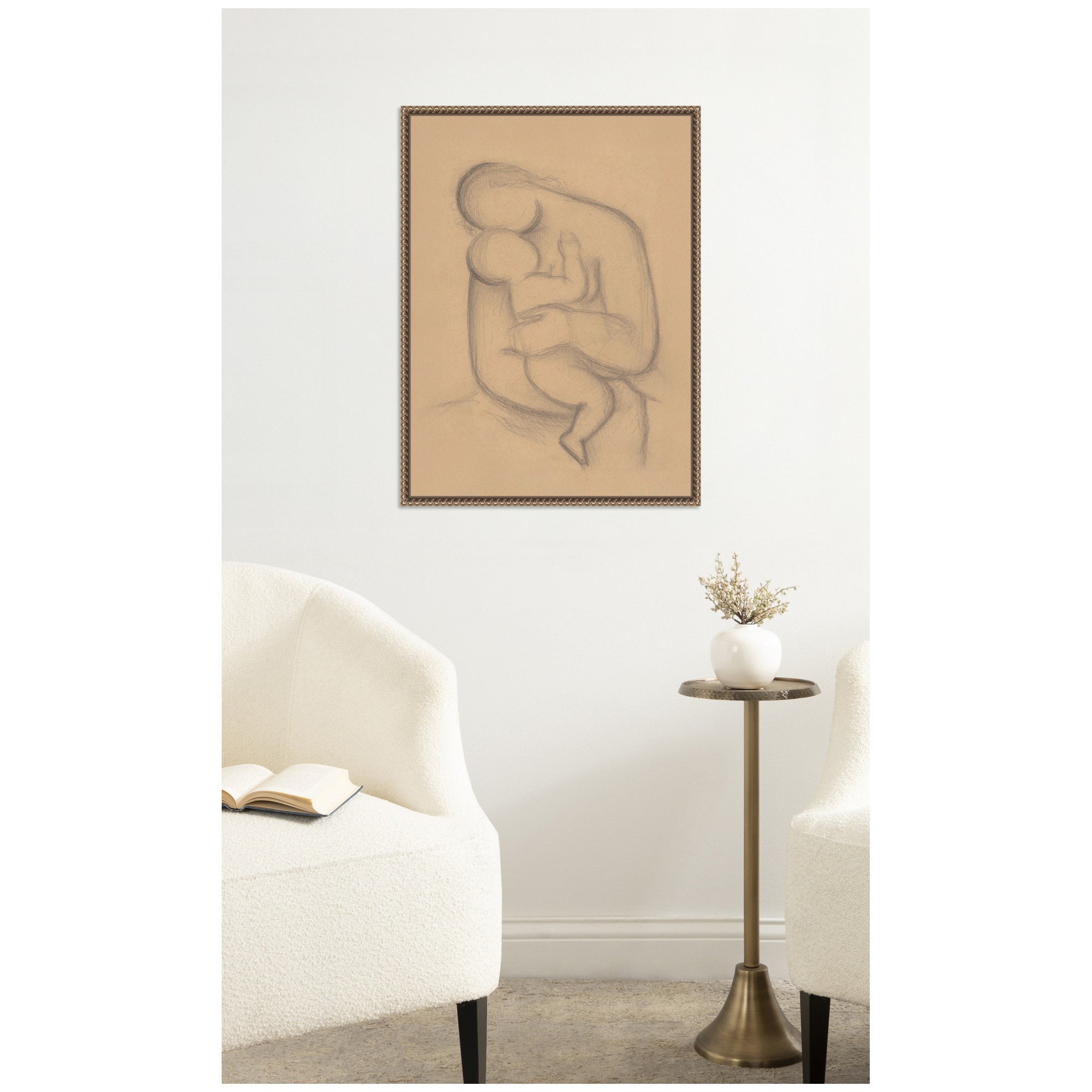 Mother with Child in her Arms Mikulas Galanda by Nostalgia Prints Framed Canvas Wall Art Print