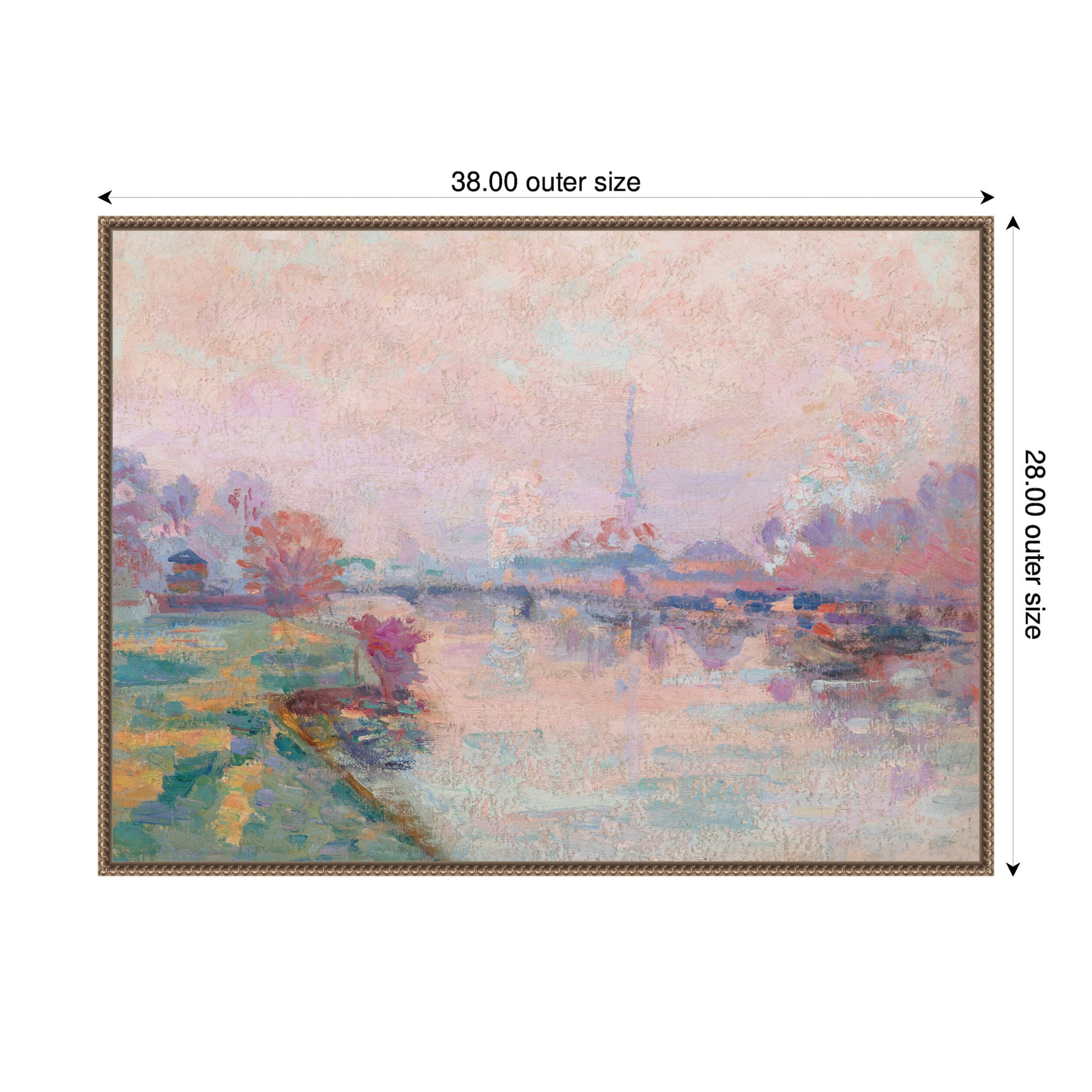 Framed Canvas 38x28 Sylvie Beaded Dark Gold 2