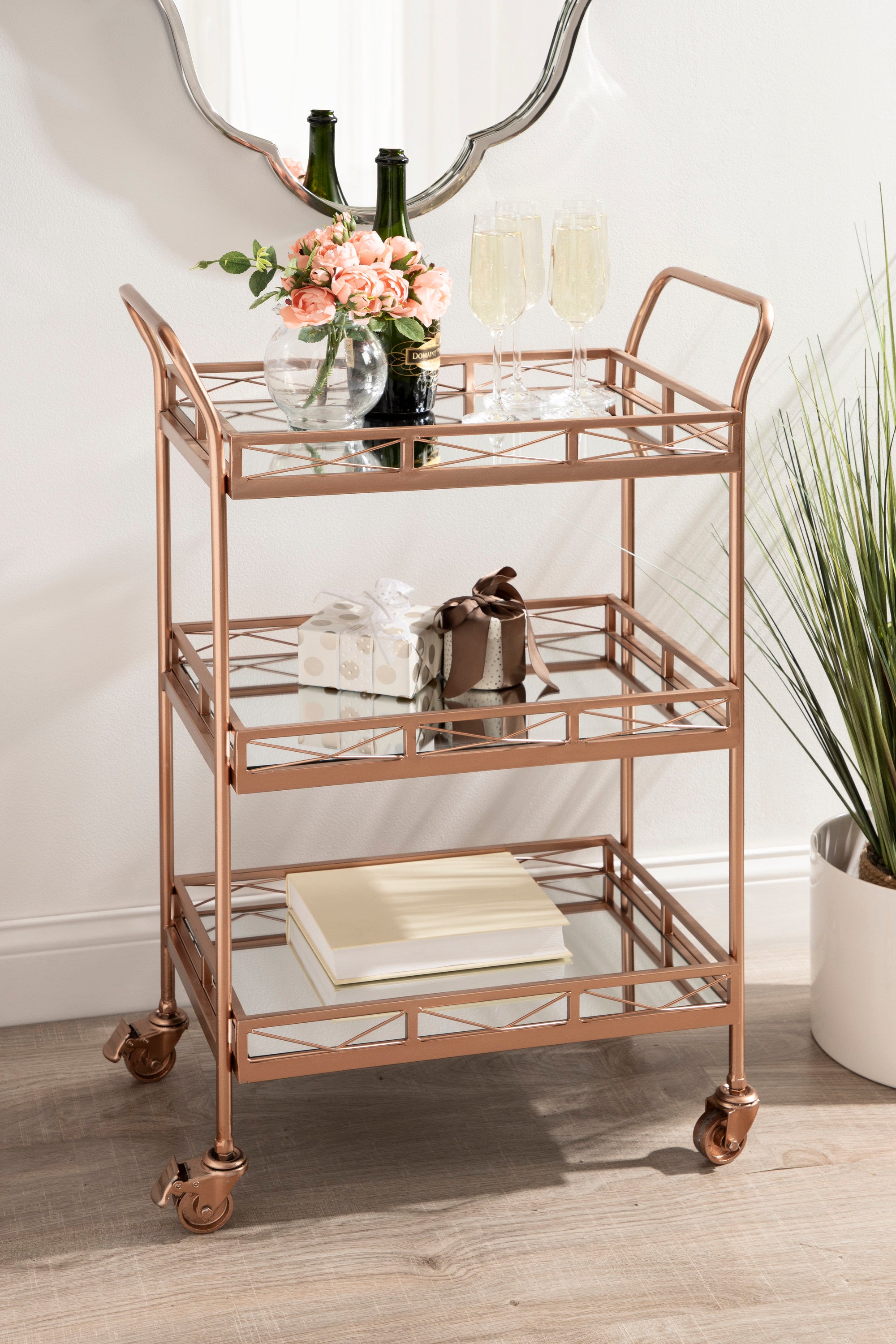 Bar Cart 23x13x35 Rose Gold 7