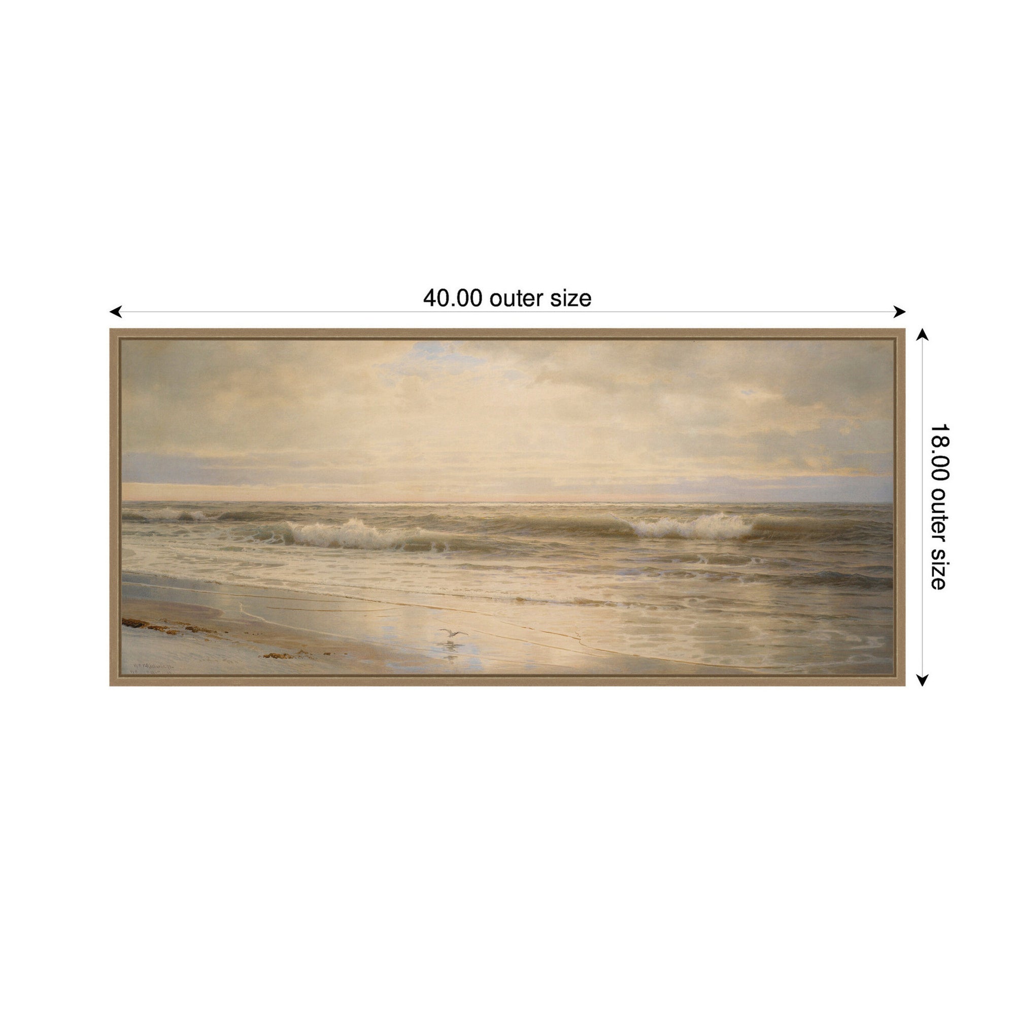 Framed Canvas Sylvie Dark Gold 40x18 2