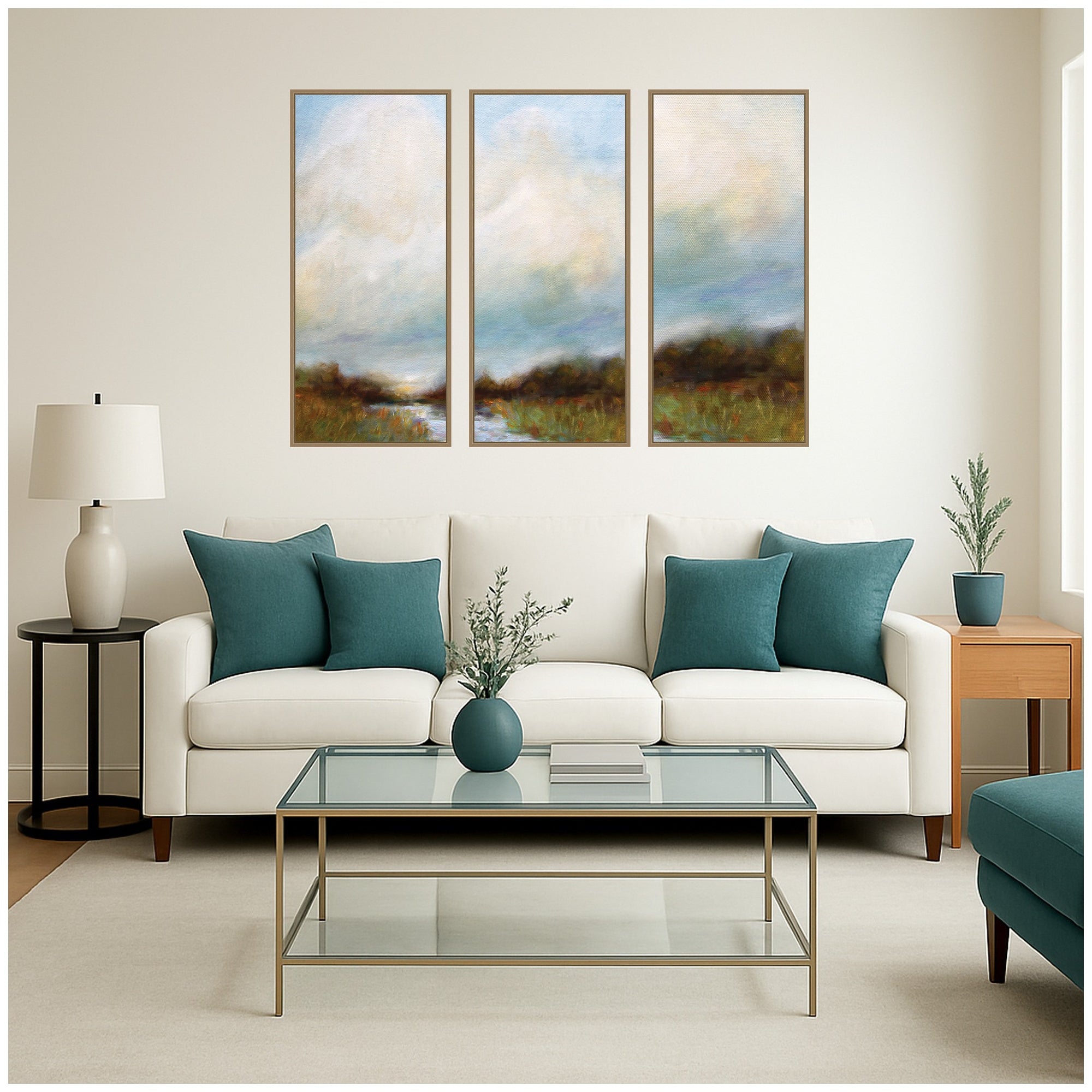 Art Set 3 Piece Set 18x40 Sylvie Dark Gold 7