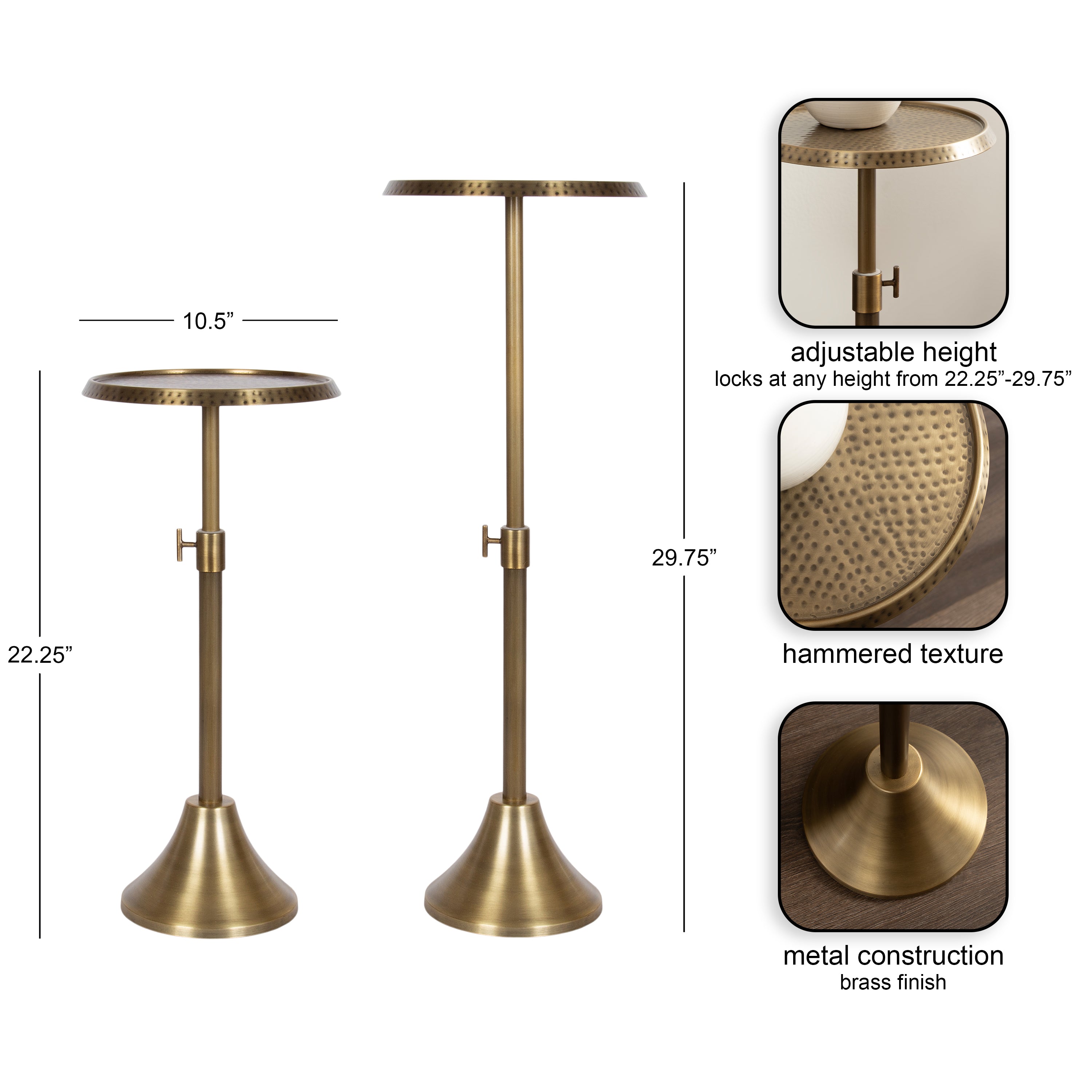 Drink Table Gold 11x11x30 2