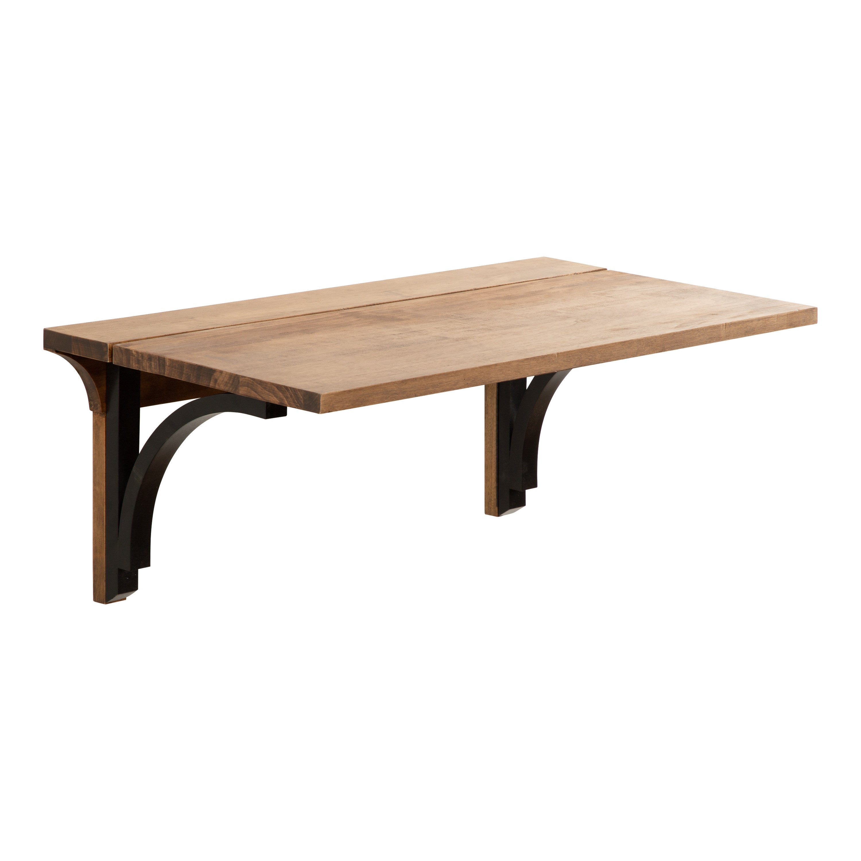 Wall Mounted Desk Rustic Brown Black 30x12x16 1