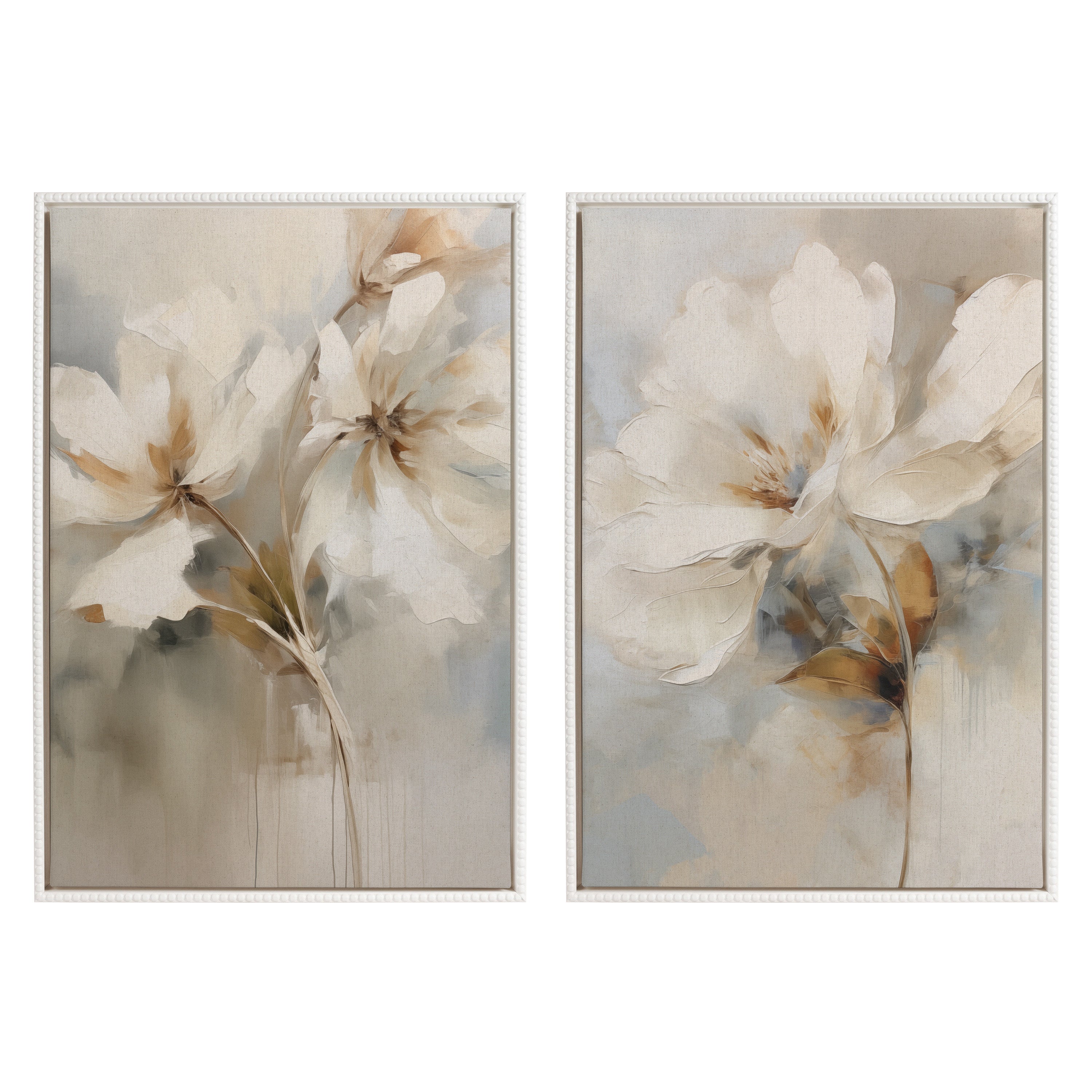 Art Set 2 Piece Set 23x33 Sylvie Beaded White 1