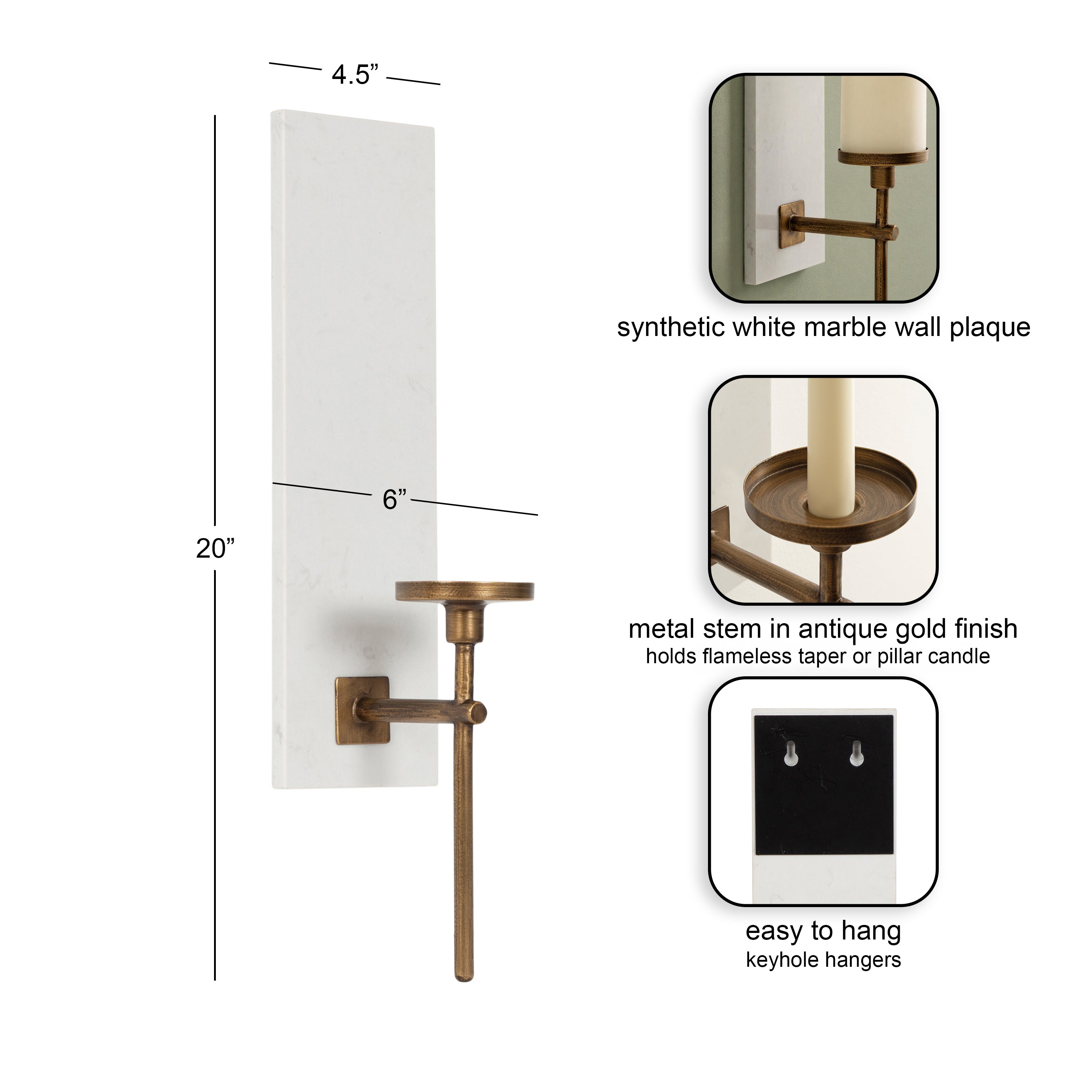 Wall Sconce Gold 5x6x20 2
