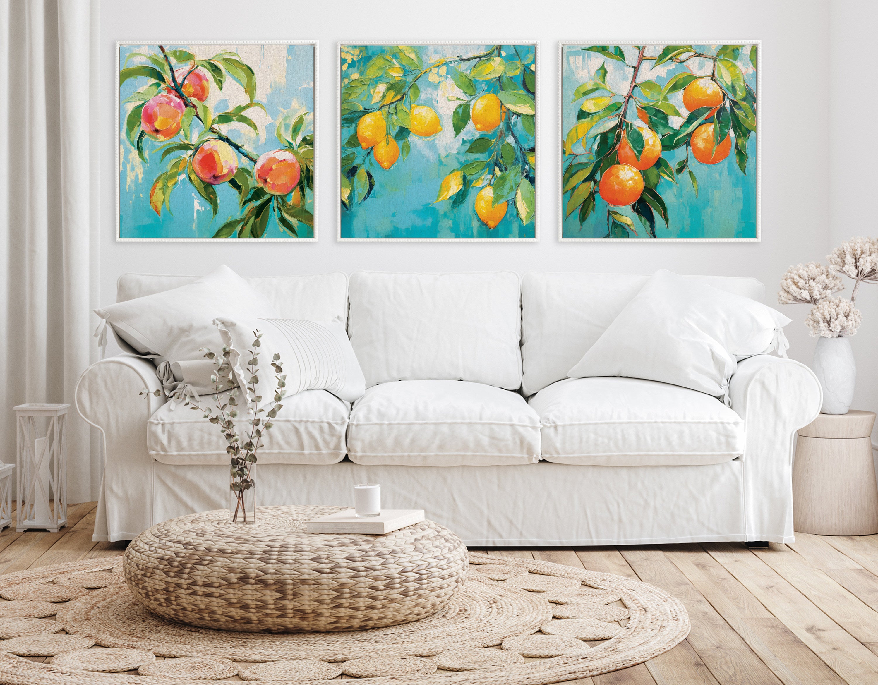 Framed Canvas 30x30 Sylvie Beaded White 6