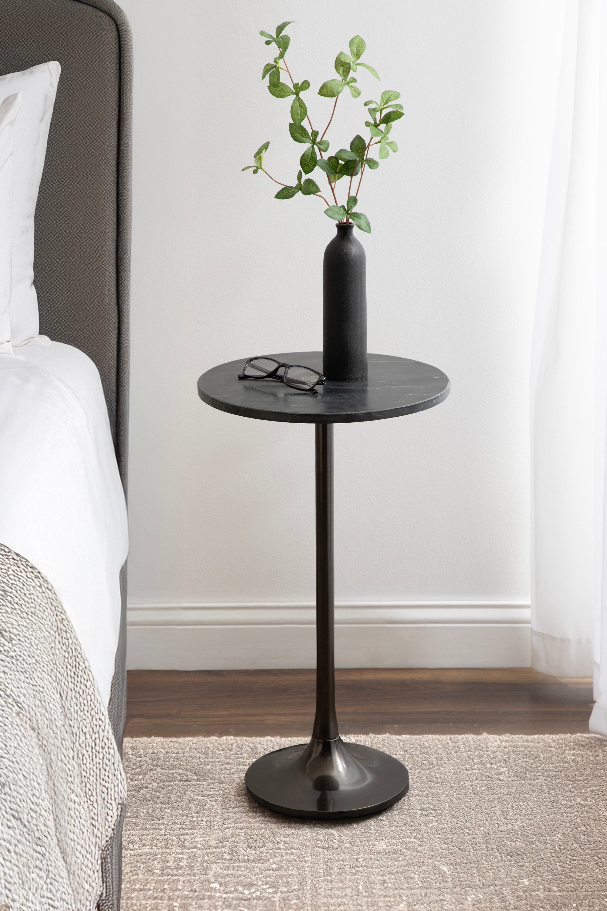 Drink Table Pewter Black 14x14x24 7