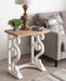 Side Table Rustic Brown White 24x14x28 6