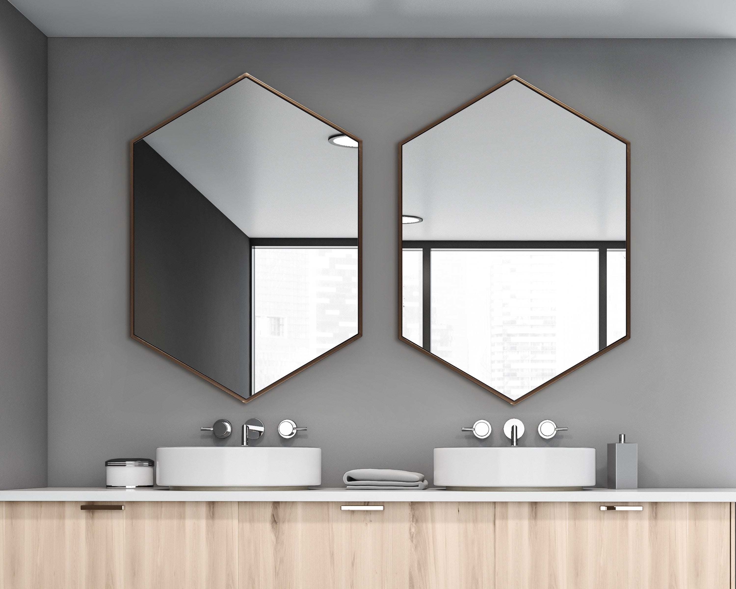 McNeer Hexagon Metal Wall Mirror
