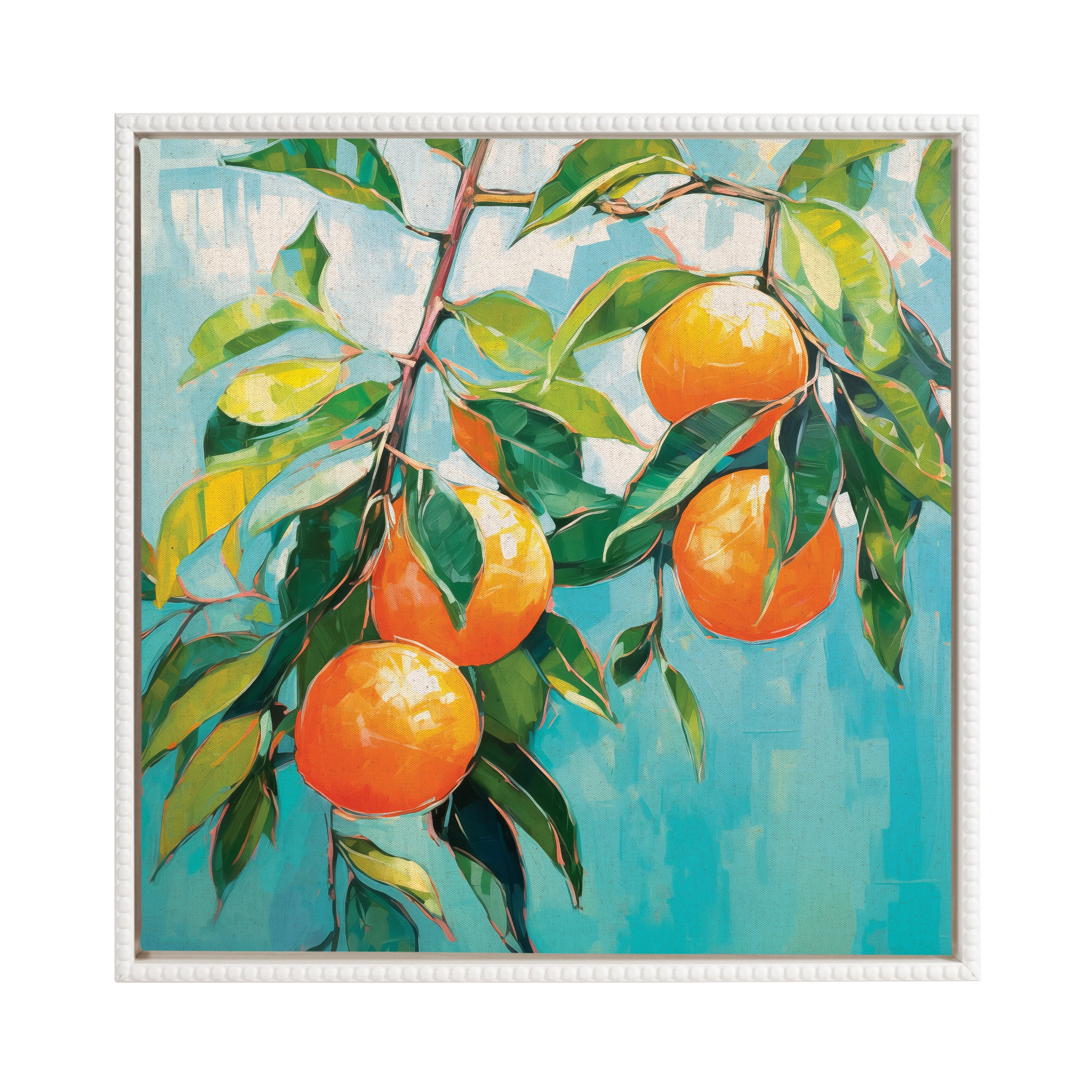 Framed Canvas 22x22 Sylvie Beaded White 2