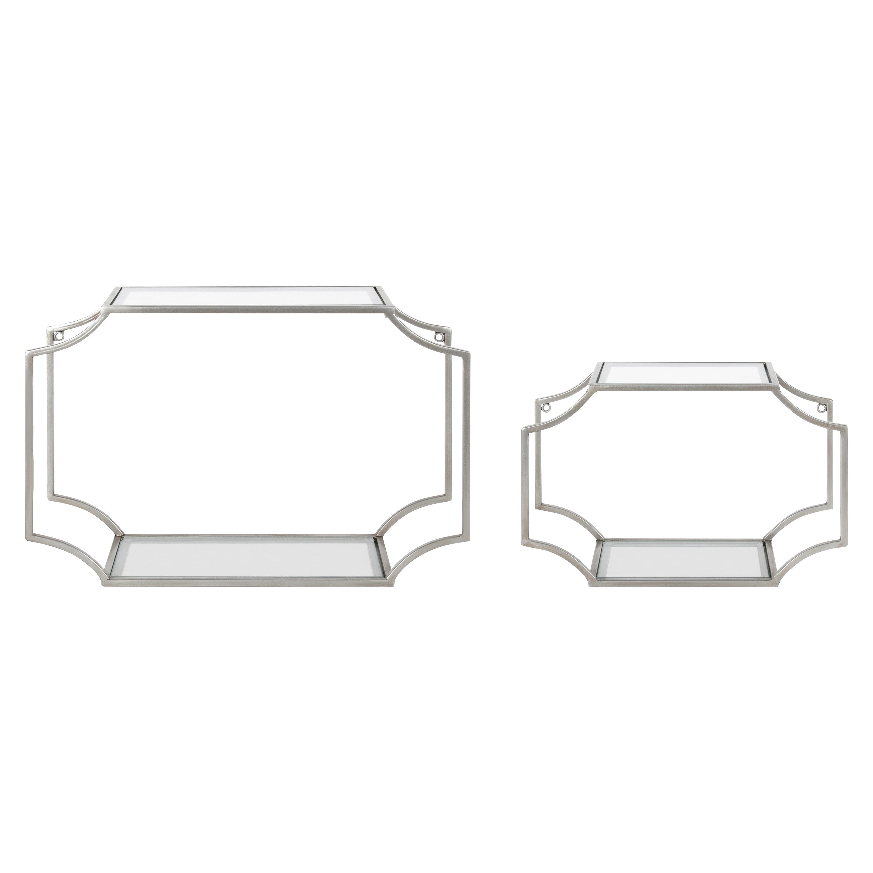Accent Shelf Silver 2 Piece 18 inch 3