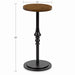 Drink Table Rustic Brown Black 12x12x26 2