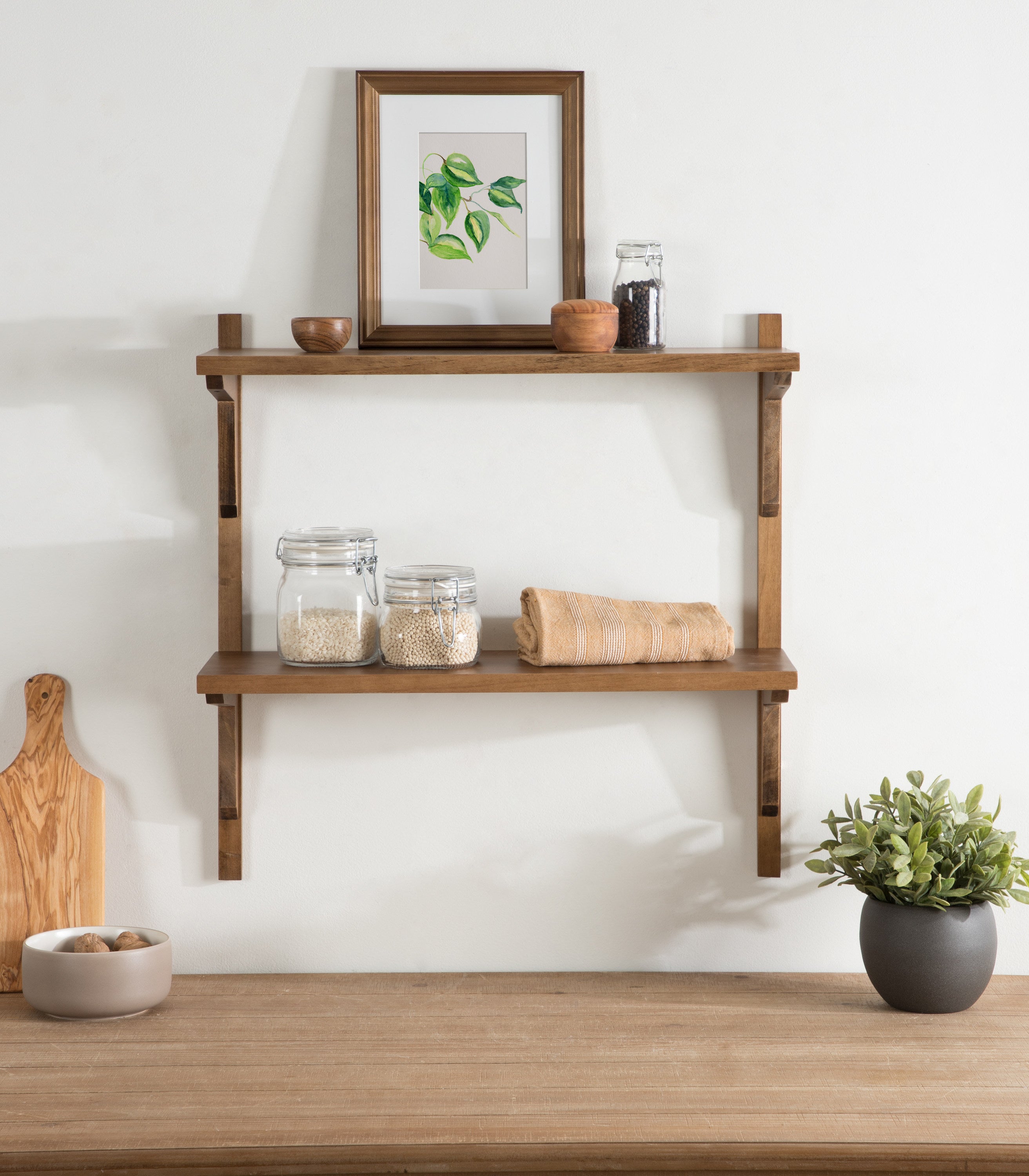 Accent Shelf Rustic Brown 24x8x24 7