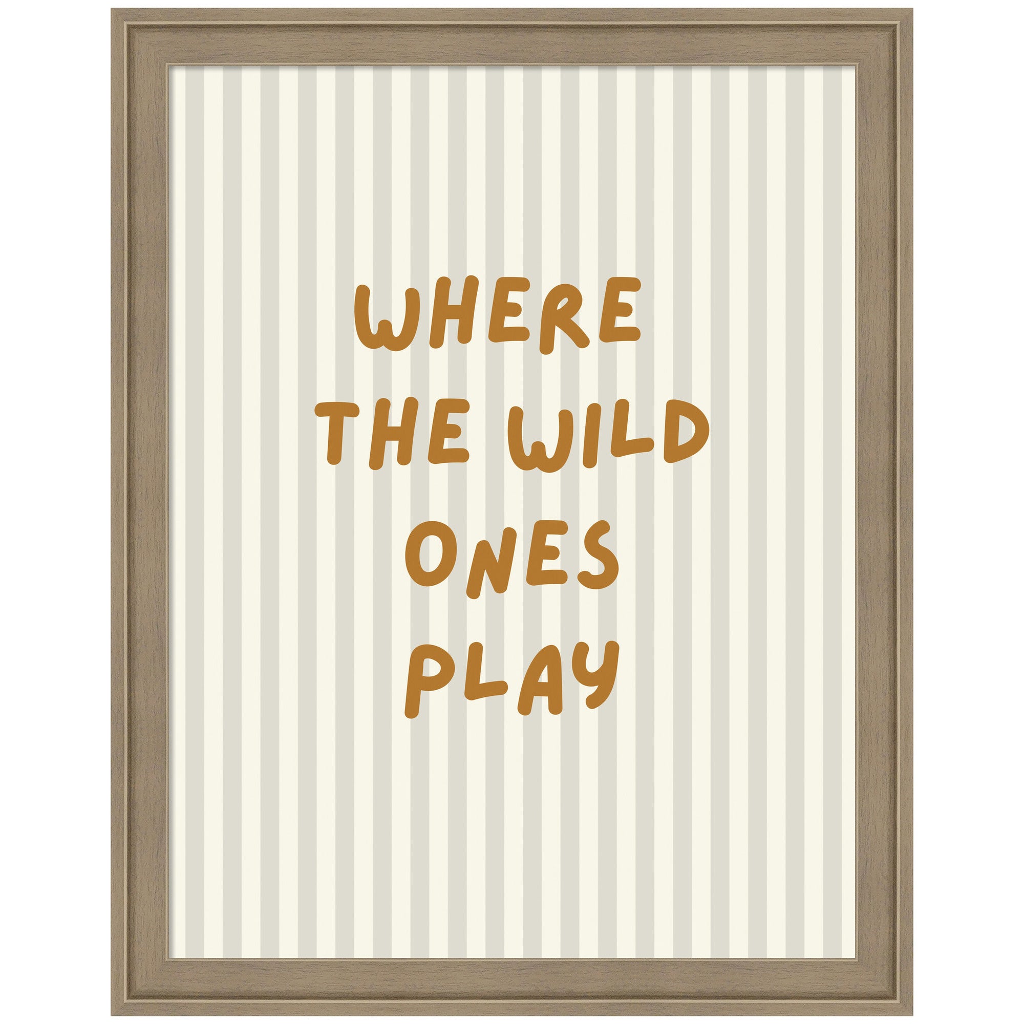Where the Wild Ones Play Striped by Laura Moss Framed Mounted Canvas Wall Art Print