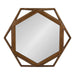 Hexagon Mirror Brown 27" Diameter 1