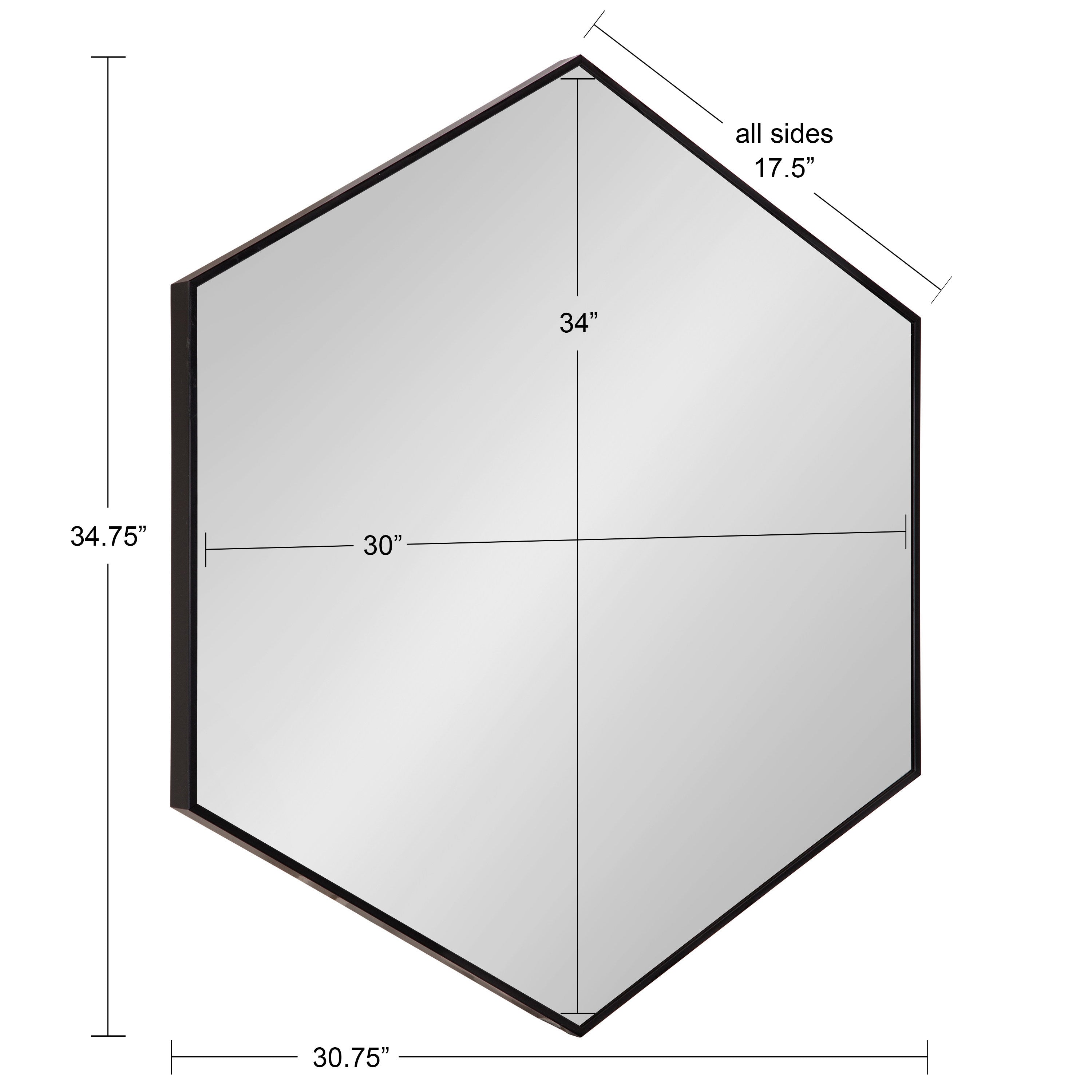 Hexagon Mirror Black 30x30 5