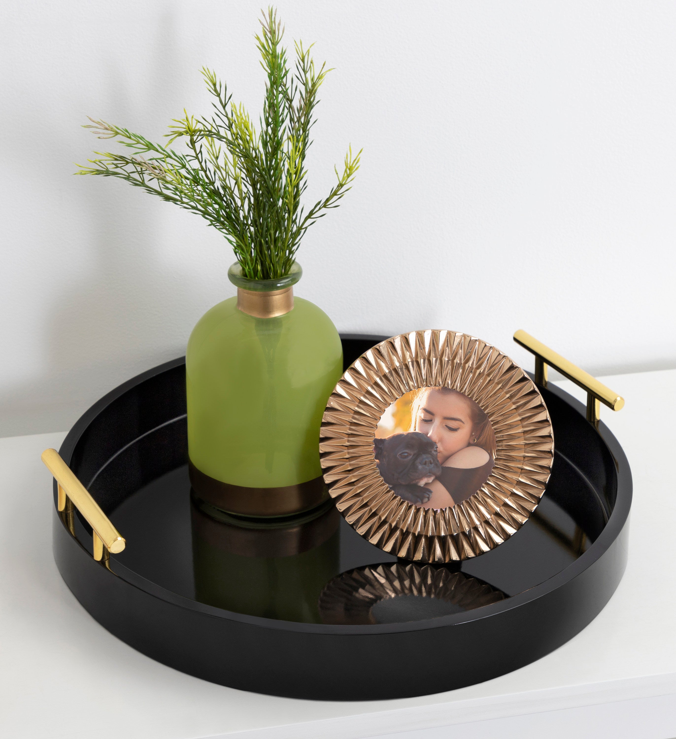 Single Tray Black 15.5" Diameter 5