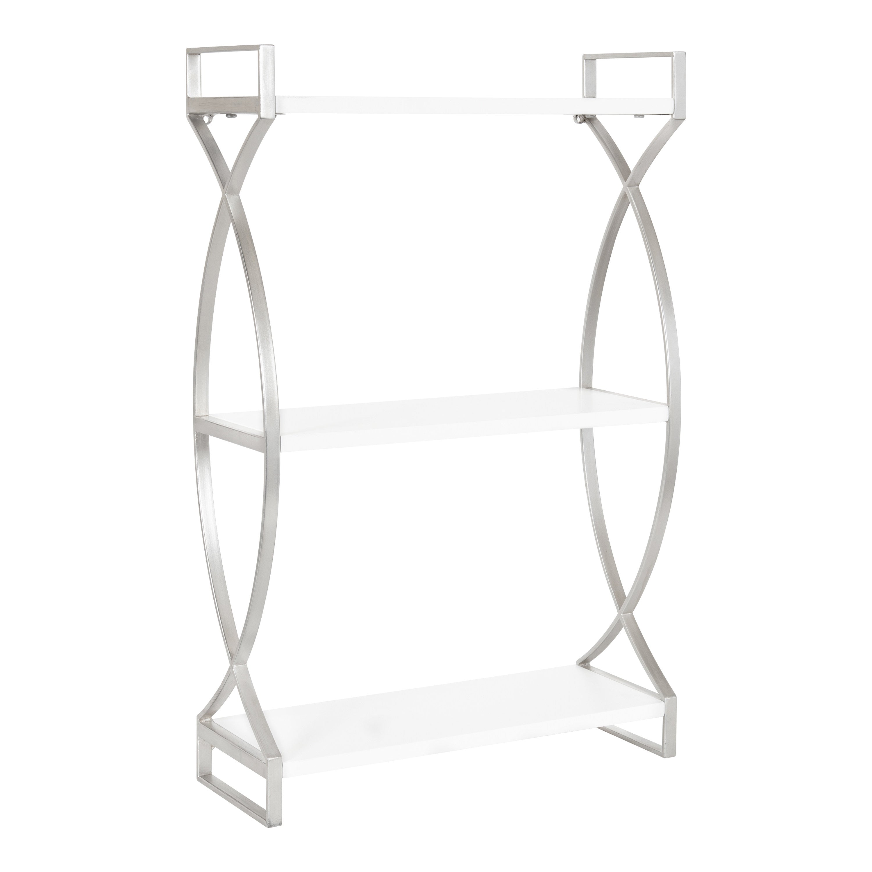 Accent Shelf 18x7x28 Silver White 1