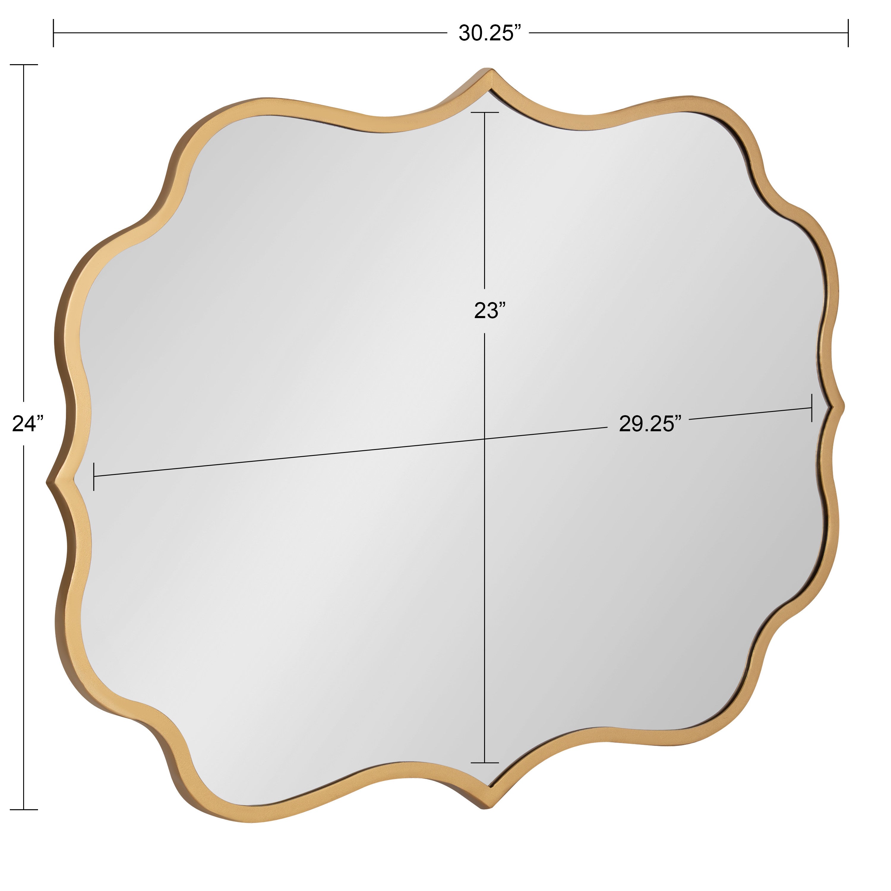 Scallop Mirror Gold 24x31 5